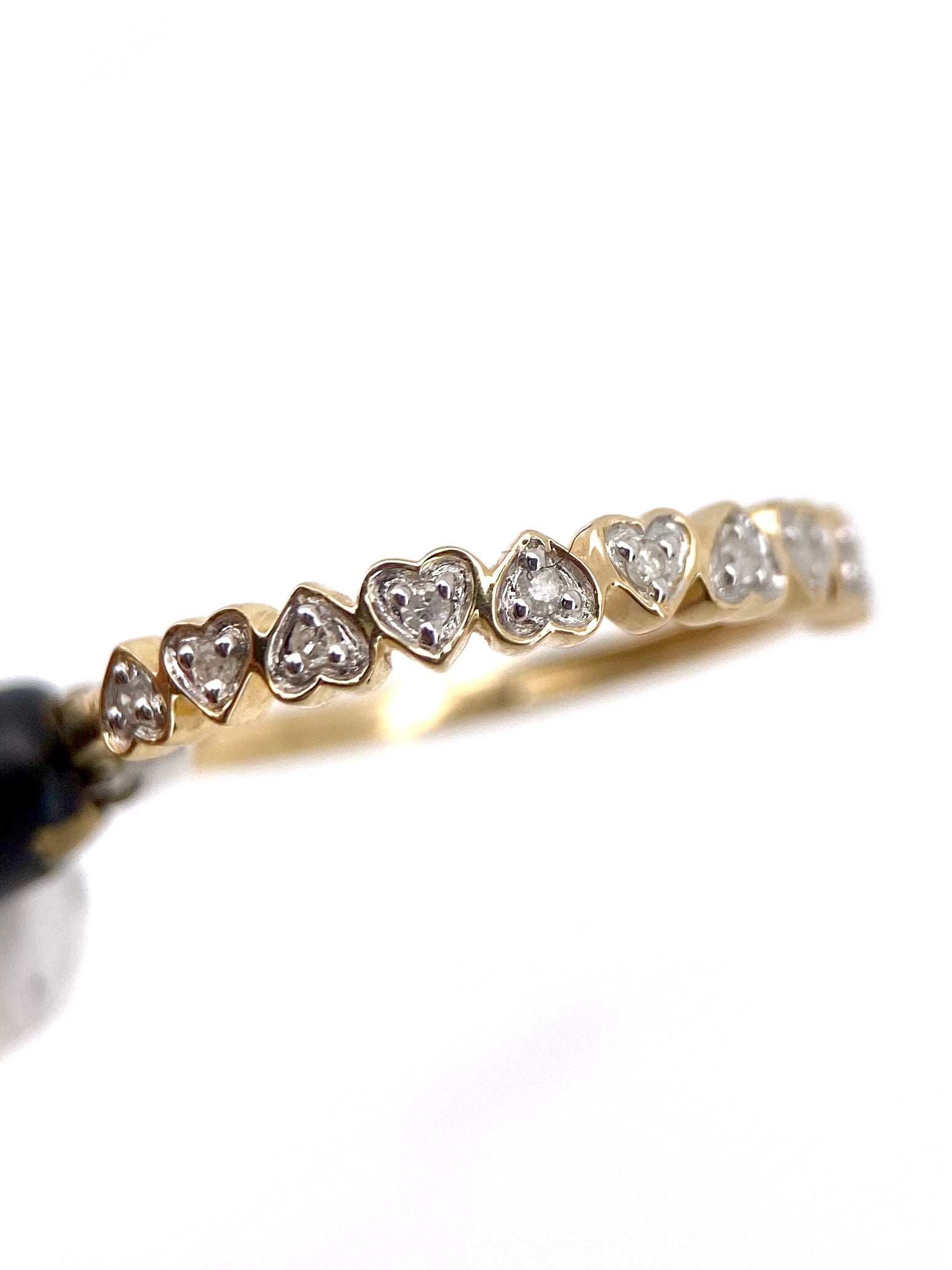 Churumbela con Diamantes Naturales Redondos con bisel Corazón 0.12ct Oro 14k Amarillo.            OF2316