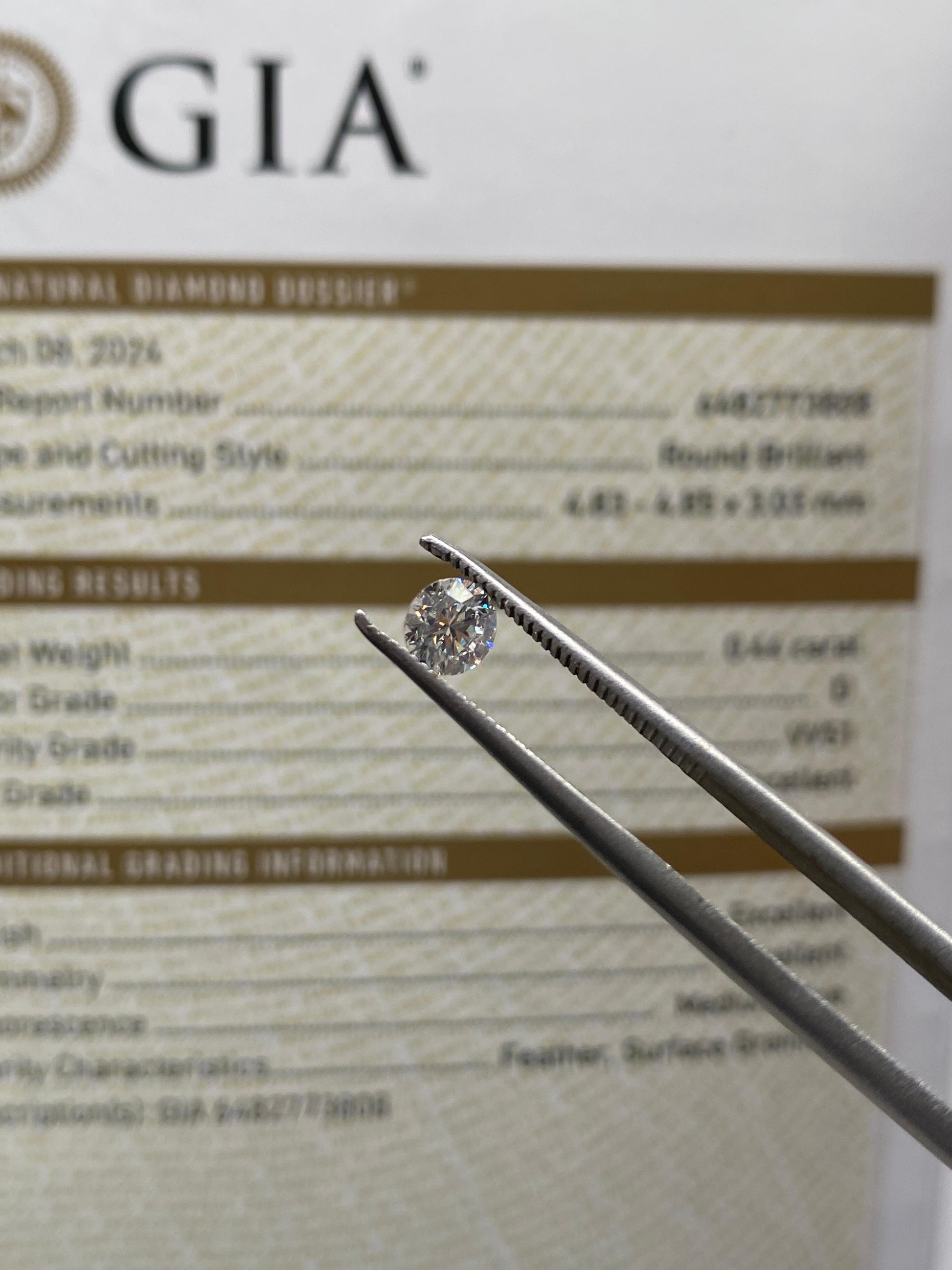 Redondo 0.44ct Diamante GIA