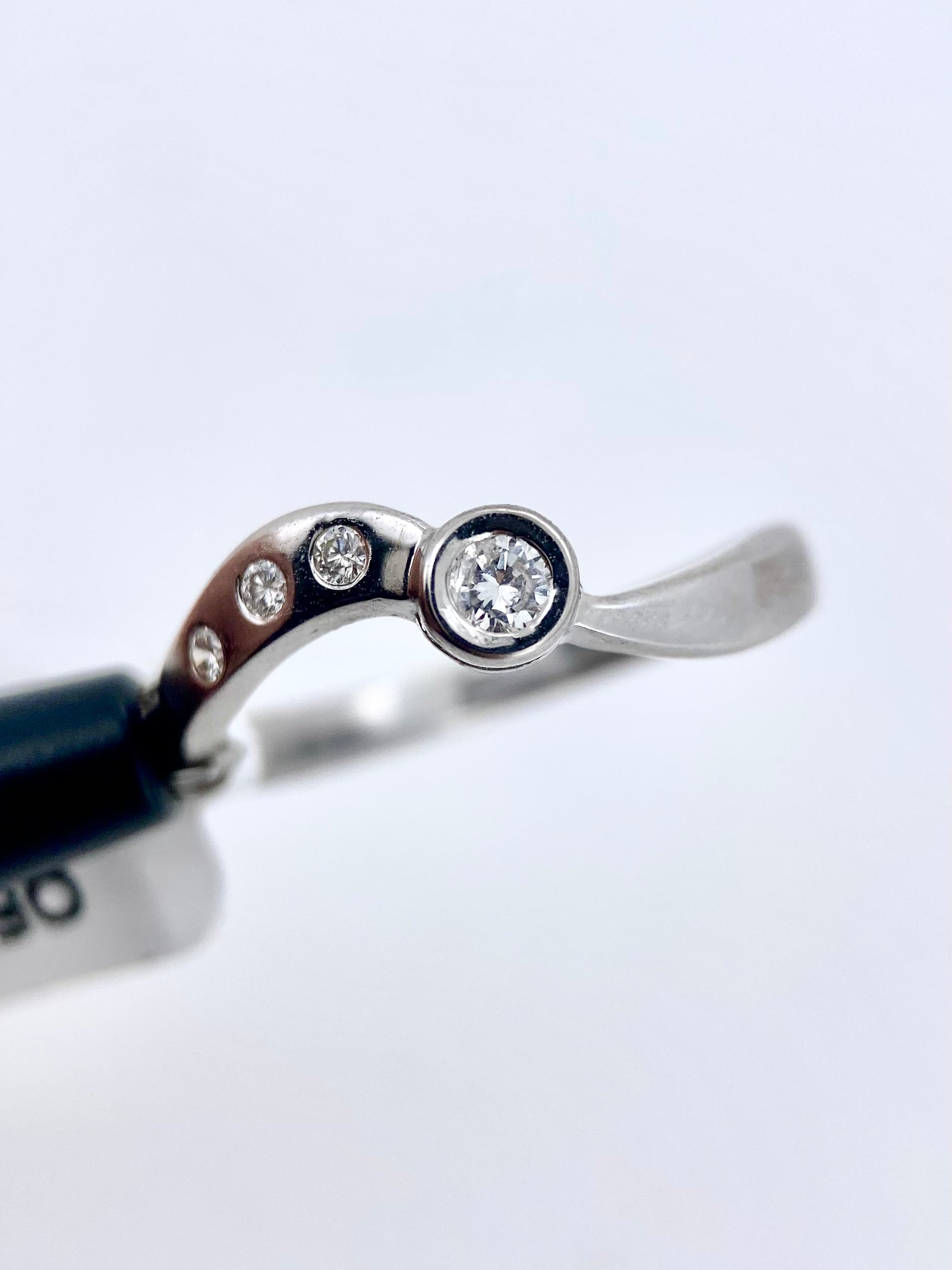 Oro Blanco 14k Redondo 0.18ct de Diamante Natural                                                  Anillo Compromiso OF1175