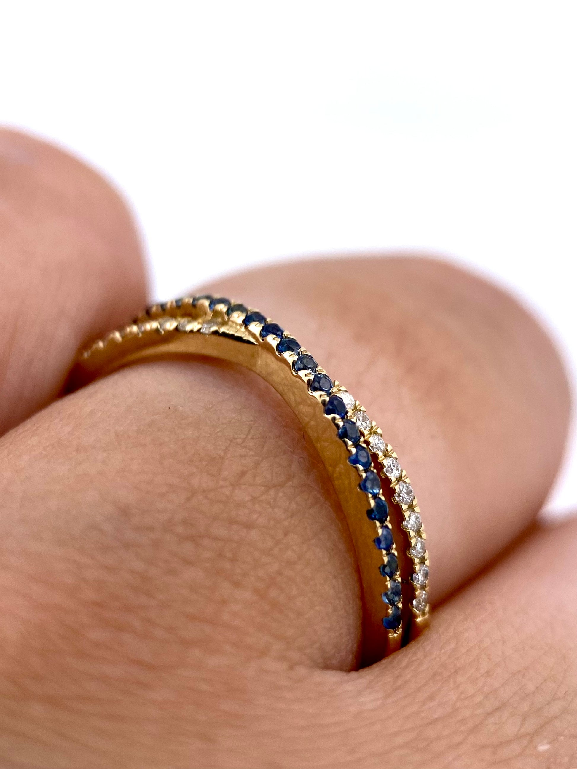 Churumbela Zafiros y Diamantes 0.71ct Oro 14k Blanco.            OF2372