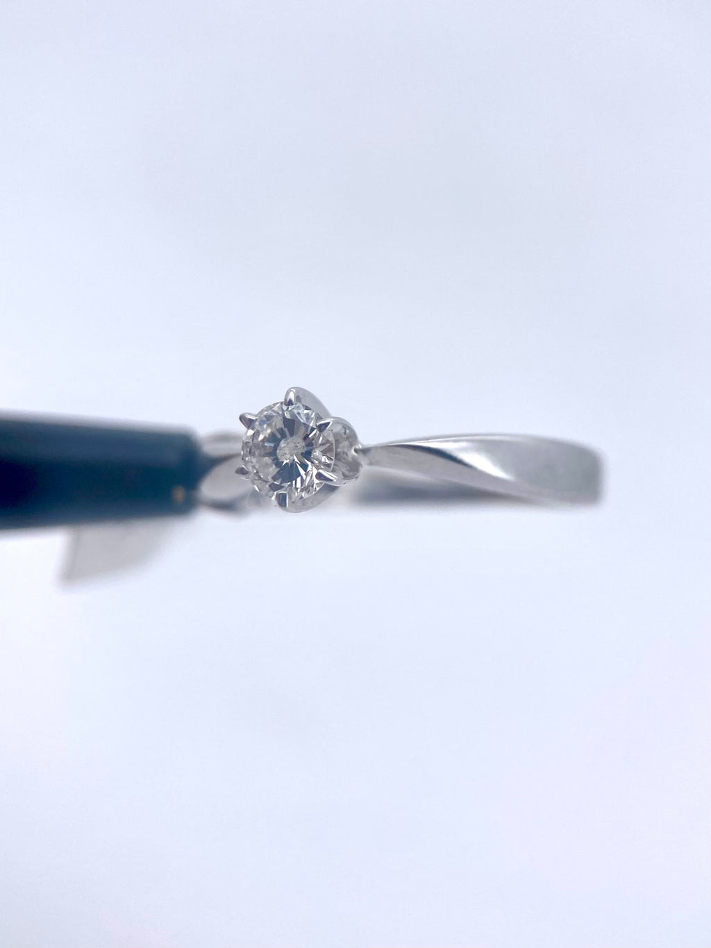 Oro Blanco 14k Redondo 0.40ct de Diamante Natural.                                                  Anillo Compromiso OF2185