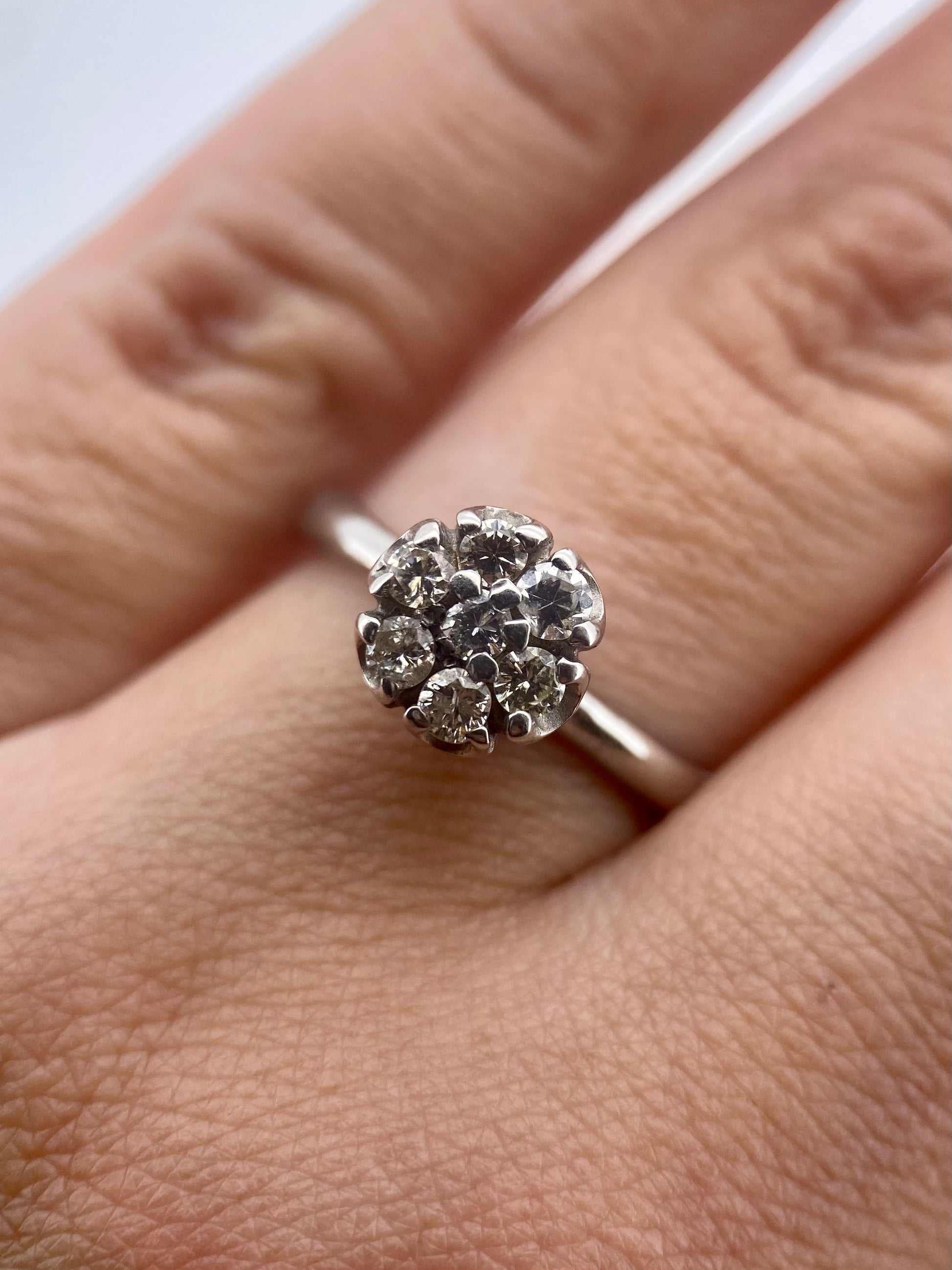 Oro Blanco 14k Redondo 0.35ct de Diamante Natural.                                                  Anillo Compromiso OF1620