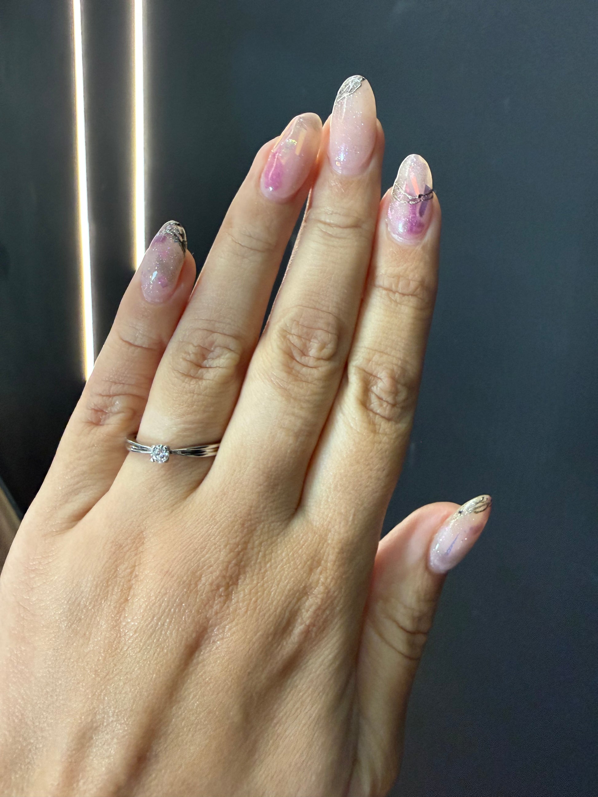 Oro Blanco 14k Redondo 0.13ct de Diamante Natural                                                  Anillo Compromiso OF1385