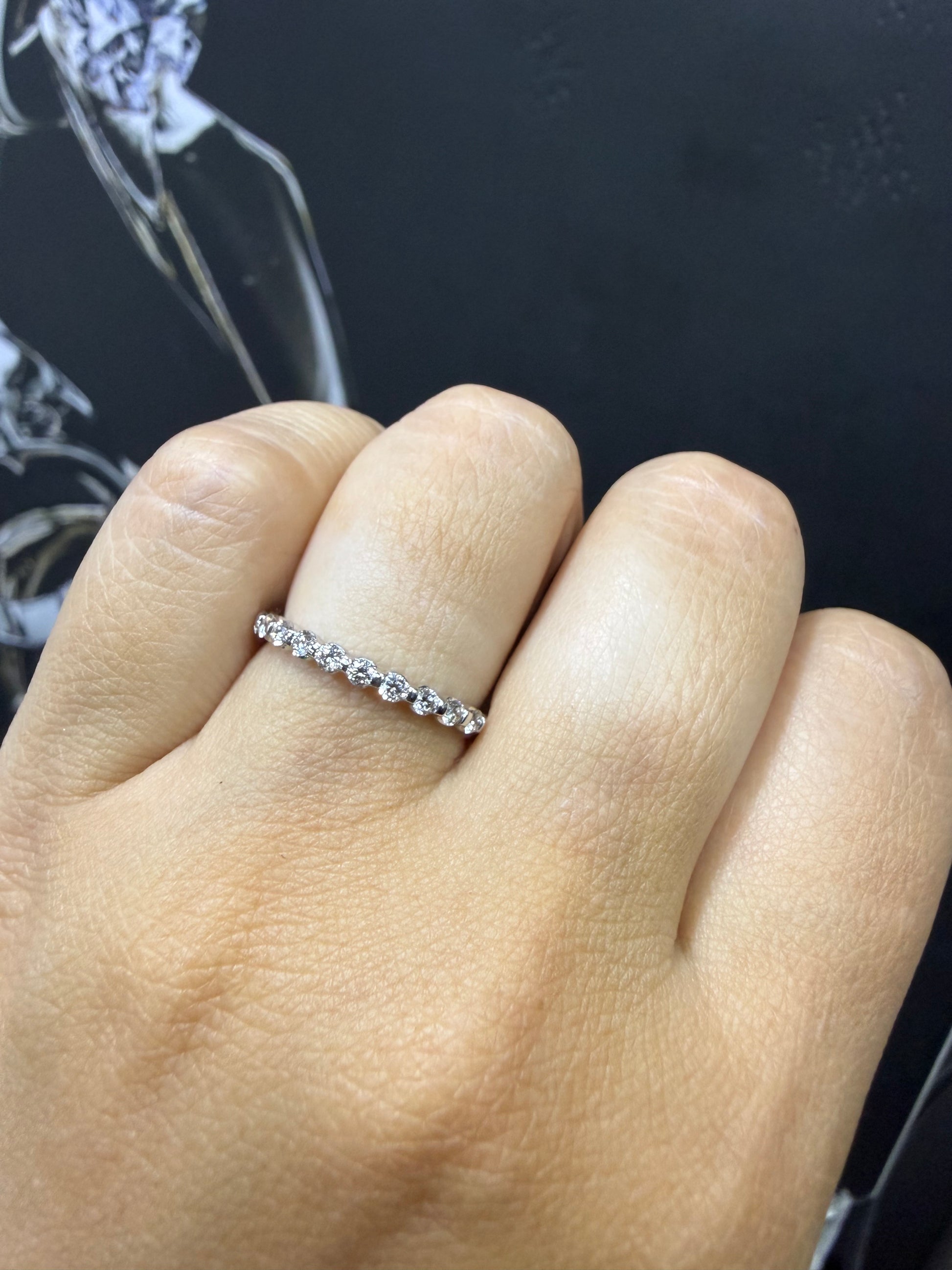 Churumbela Diamantes 0.35ct Oro 14k Blanco.            OF2365