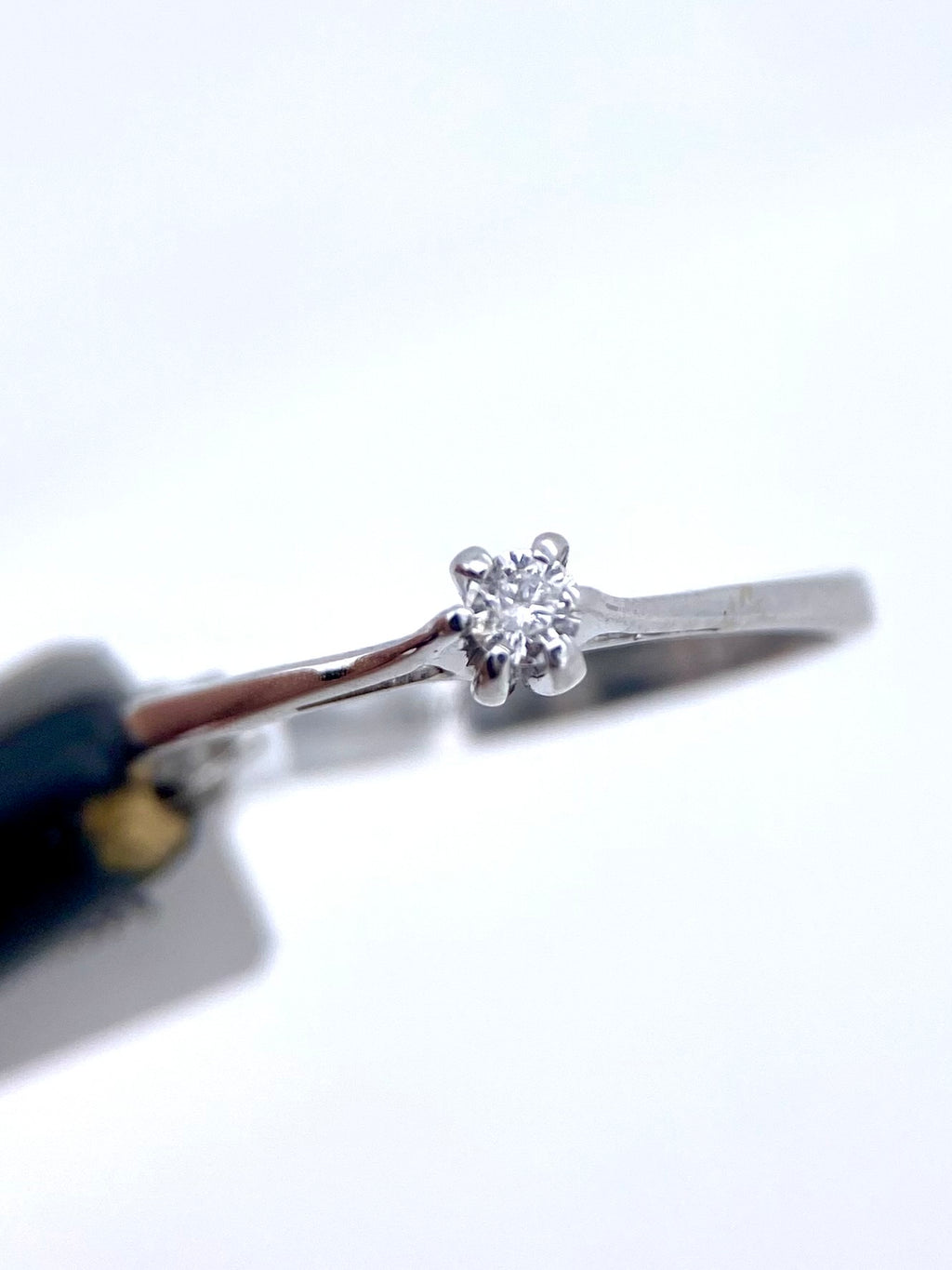 Oro Blanco 14k Redondo 0.07ct de Diamante Natural                                                  Anillo Compromiso OF2332
