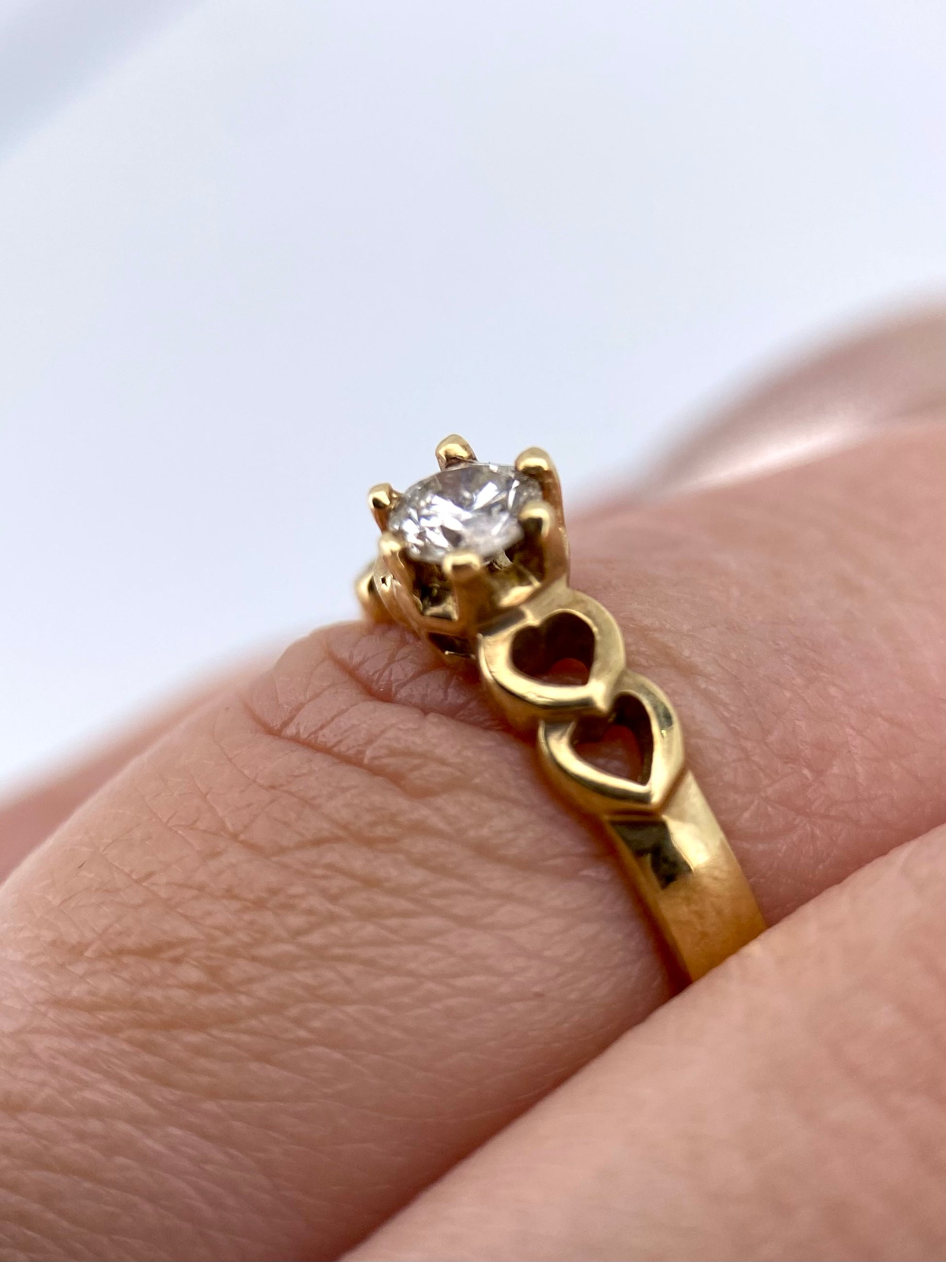 Oro Amarillo 14k Redondo 0.35ct de Diamante Natural                              Anillo Compromiso OF1511