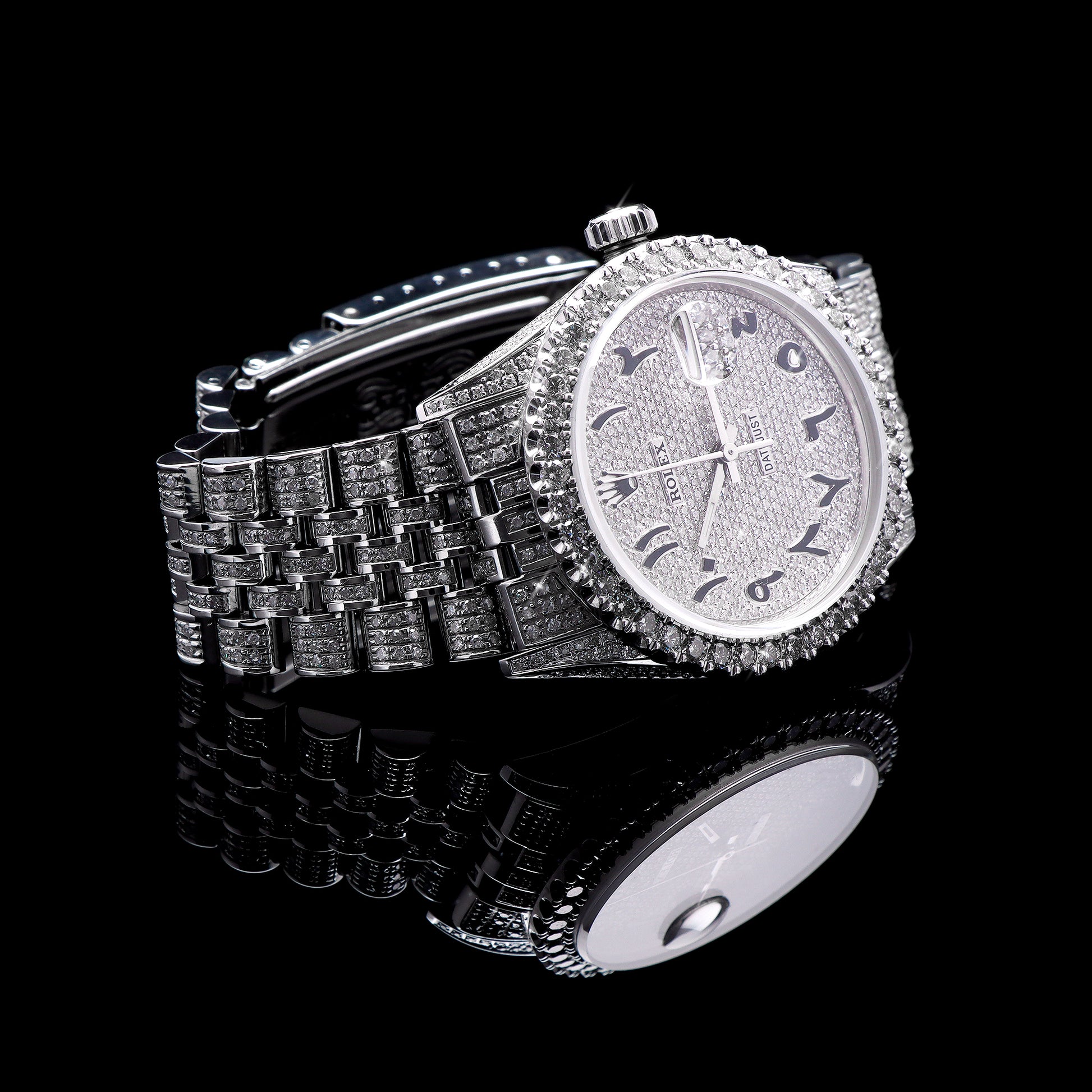 ROLEX DATEJUST 36mm; Caratula con números Arábigos, con Diamantes Naturales