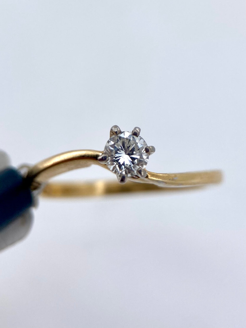 Oro Amarillo 14k Redondo 0.23ct de Diamante Natural                              Anillo Compromiso OF1778