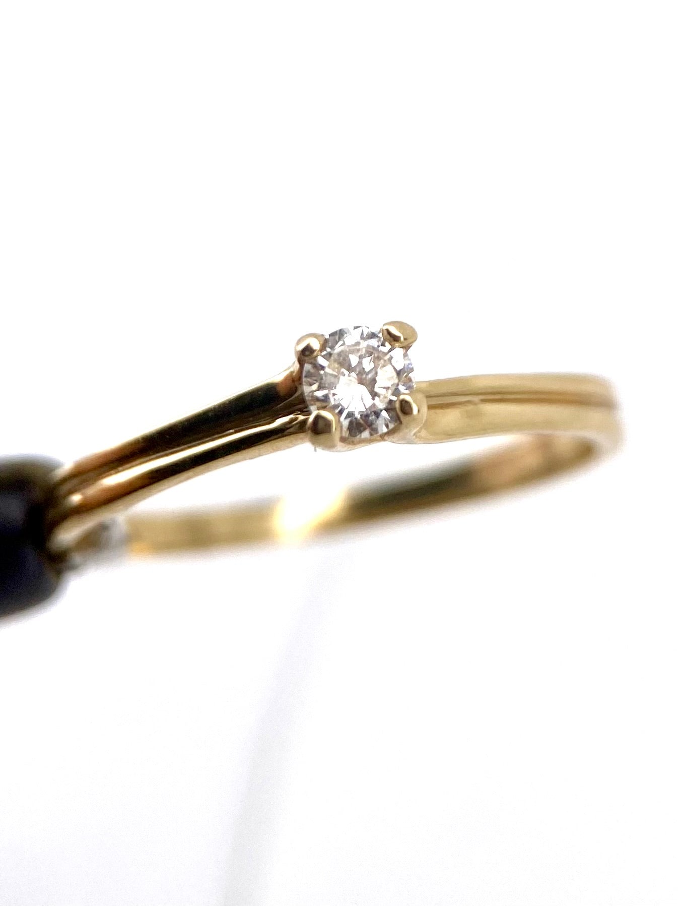 Oro Amarillo 14k Redondo 0.15ct de Diamante Natural                              Anillo Compromiso OF1998