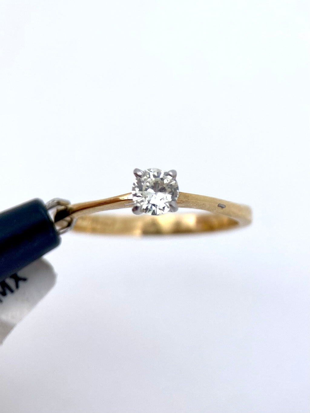 Oro Amarillo 14k Redondo 0.20ct de Diamante Natural                              Anillo Compromiso OF1508