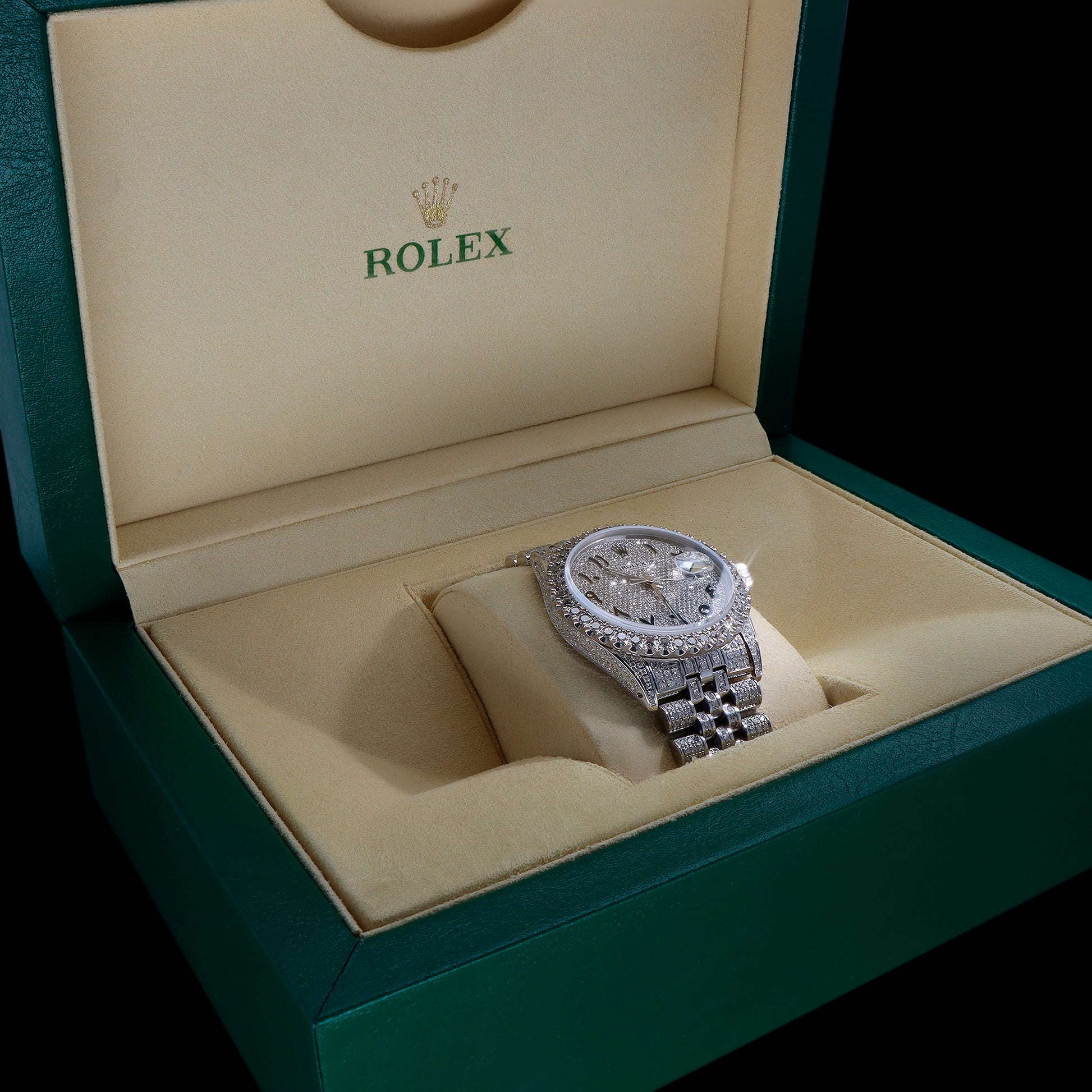 ROLEX DATEJUST 36mm; Caratula con números Arábigos, con Diamantes Naturales