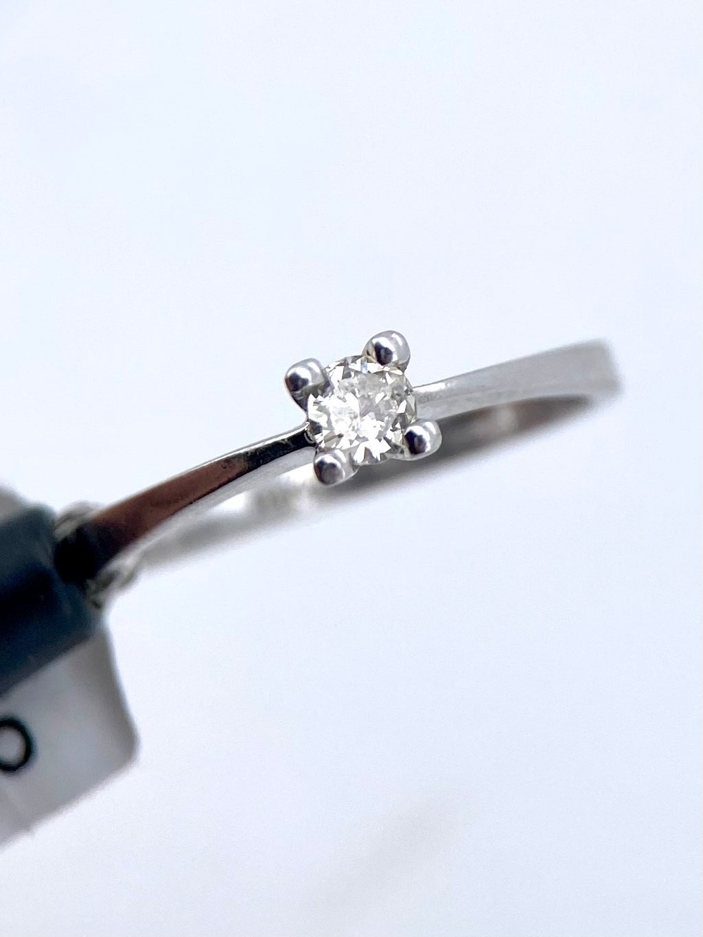 Oro Blanco 14k Redondo 0.11ct de Diamante Natural                                                  Anillo Compromiso OF1034