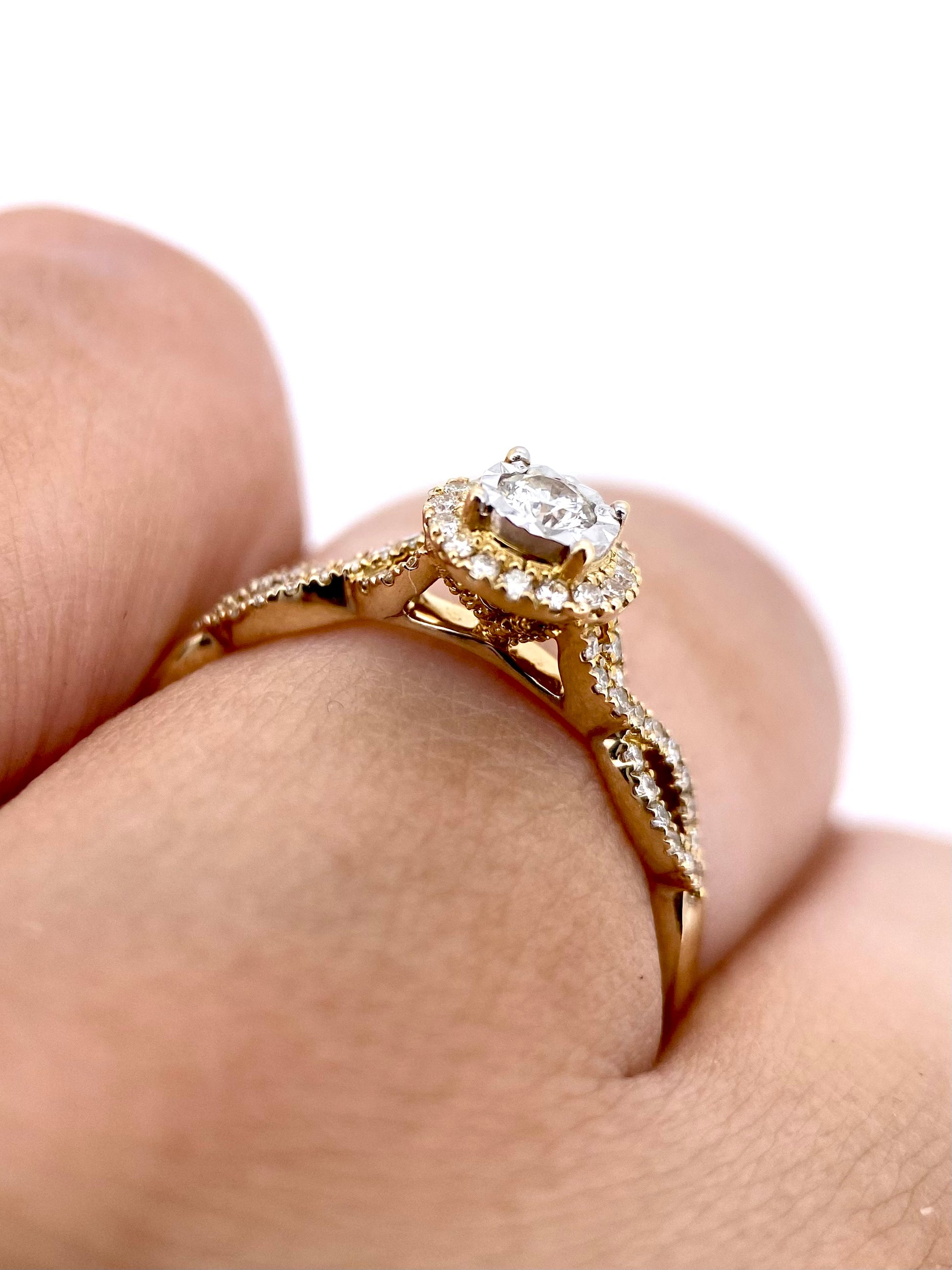 Oro Amarillo 14k Redondo 0.40ct                               Anillo OF2378