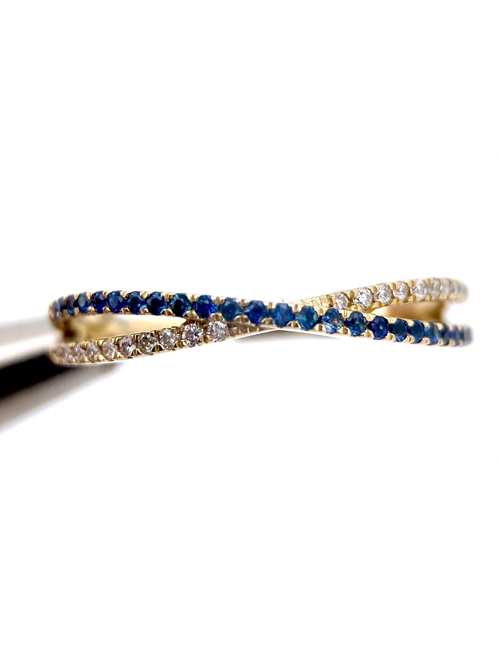 Churumbela Zafiros y Diamantes 0.71ct Oro 14k Blanco.            OF2372