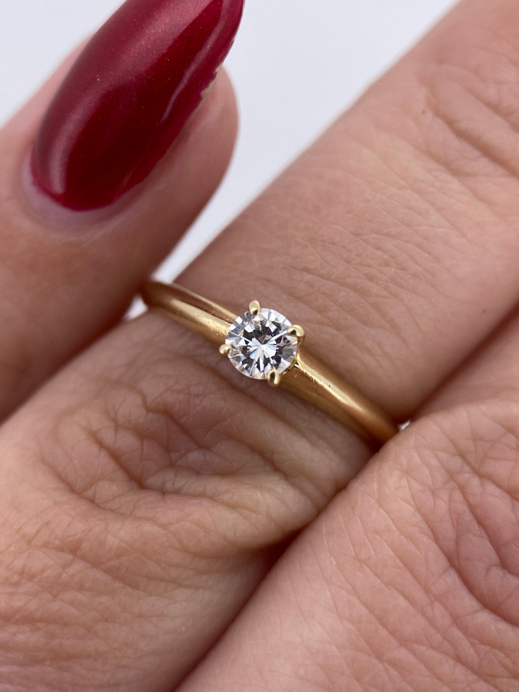Oro Amarillo 14k Redondo 0.18ct de Diamante Natural                              Anillo Compromiso OF1820