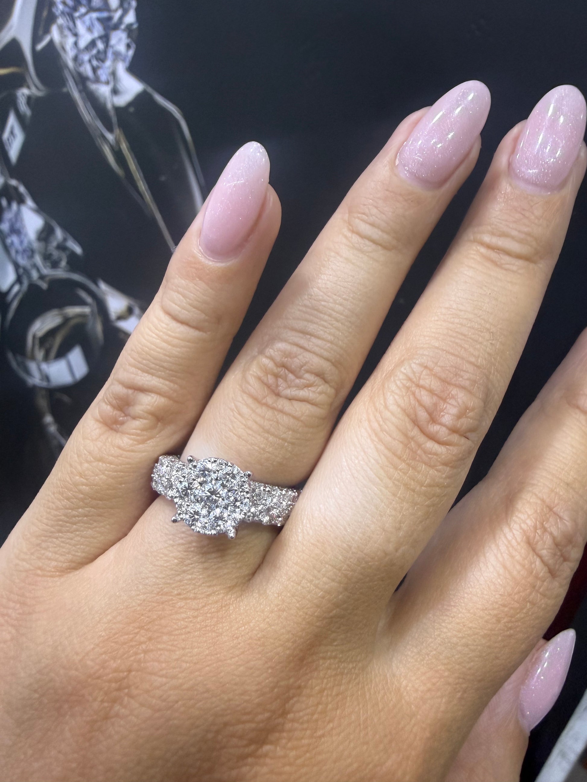 Oro Blanco 14k Redondo 3.65ct                               Anillo OF2379