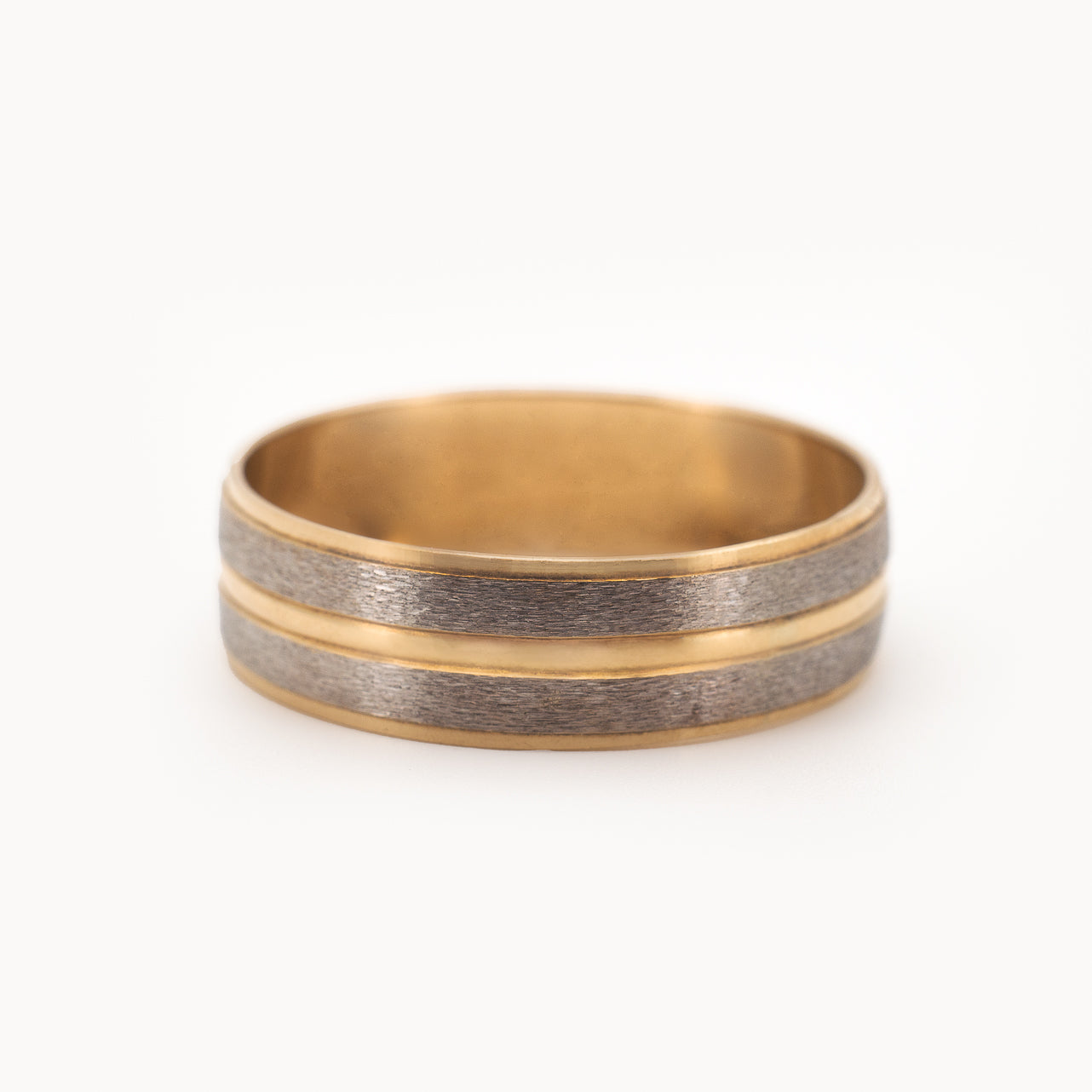 Argollas Texturizadas Oro 10k Bicolor