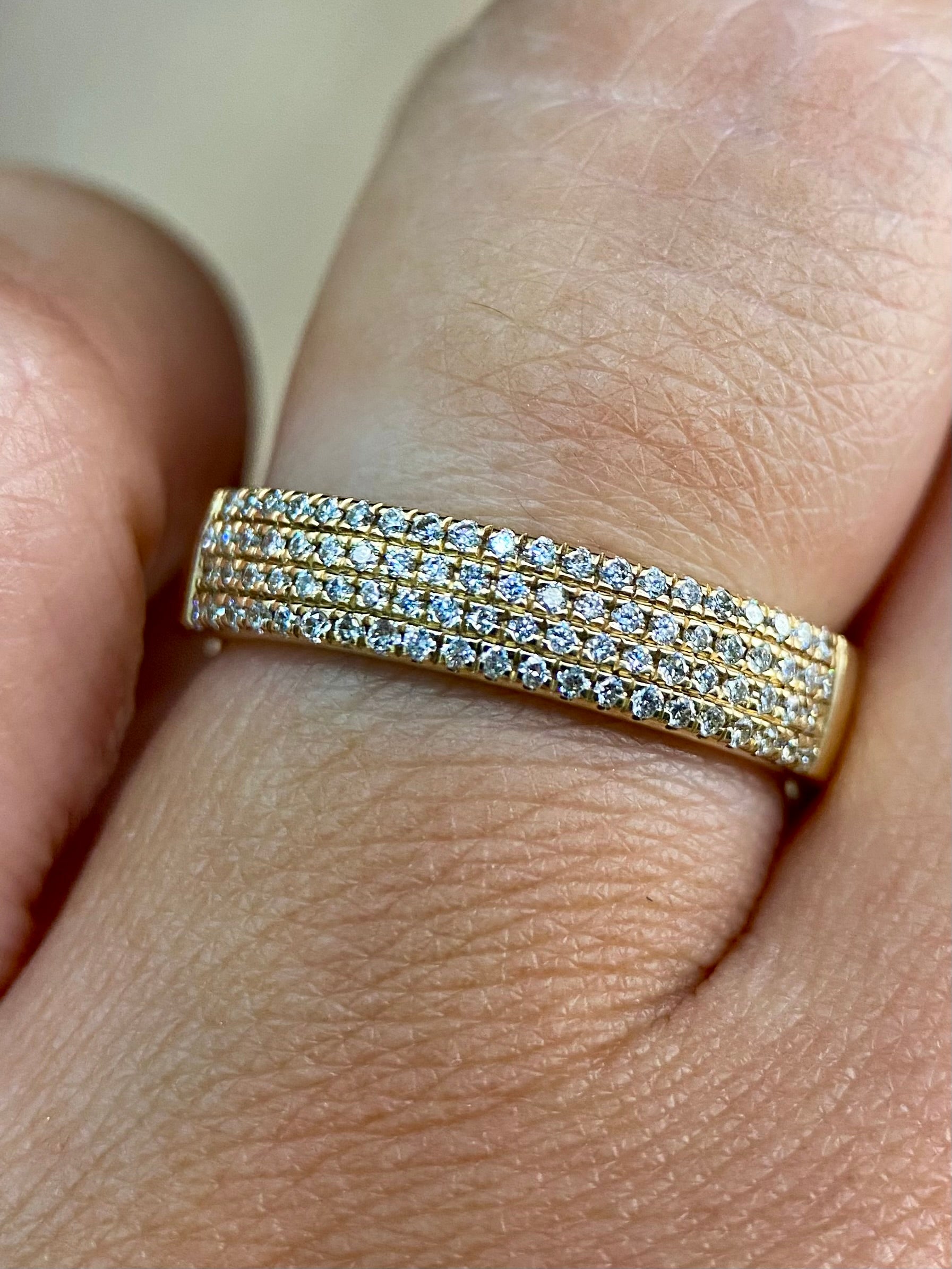 Churumbela 4 líneas 0.35ct Oro 14k Amarillo.            OF2344