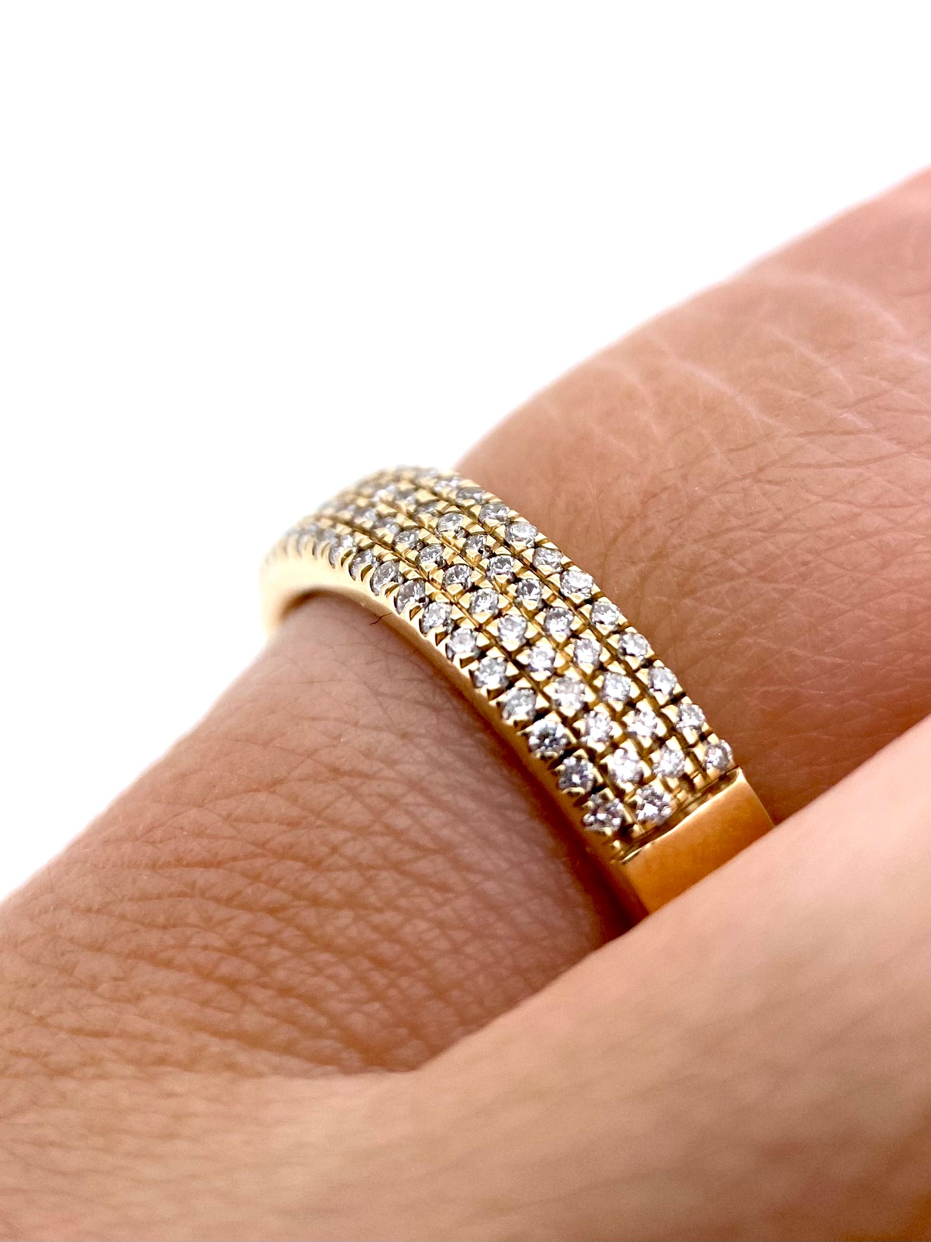 Churumbela 4 líneas 0.35ct Oro 14k Amarillo.            OF2344