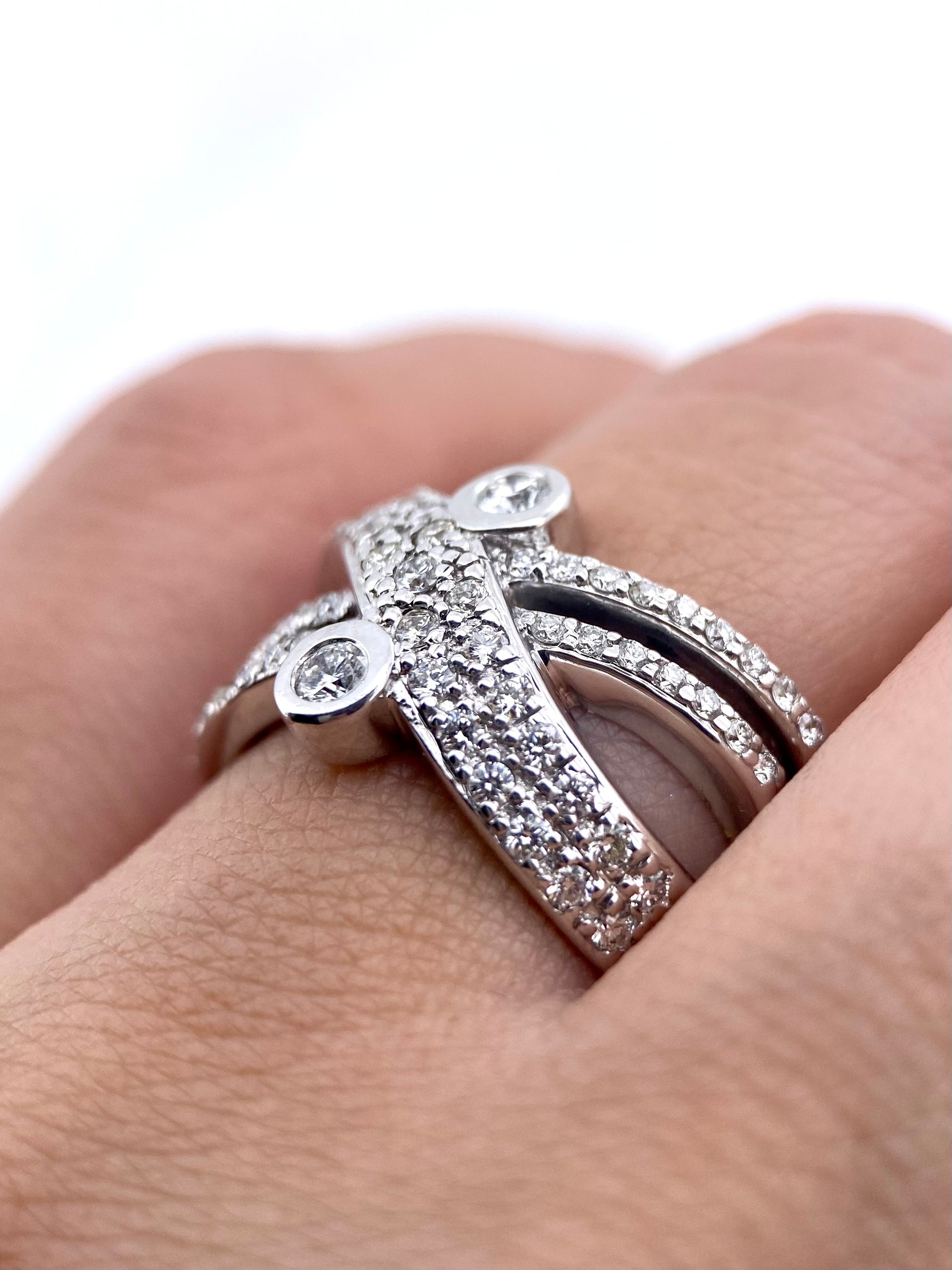 Oro Blanco 14k  1.03ct de Diamante Natural.                                                  Anillo Compromiso OF2328