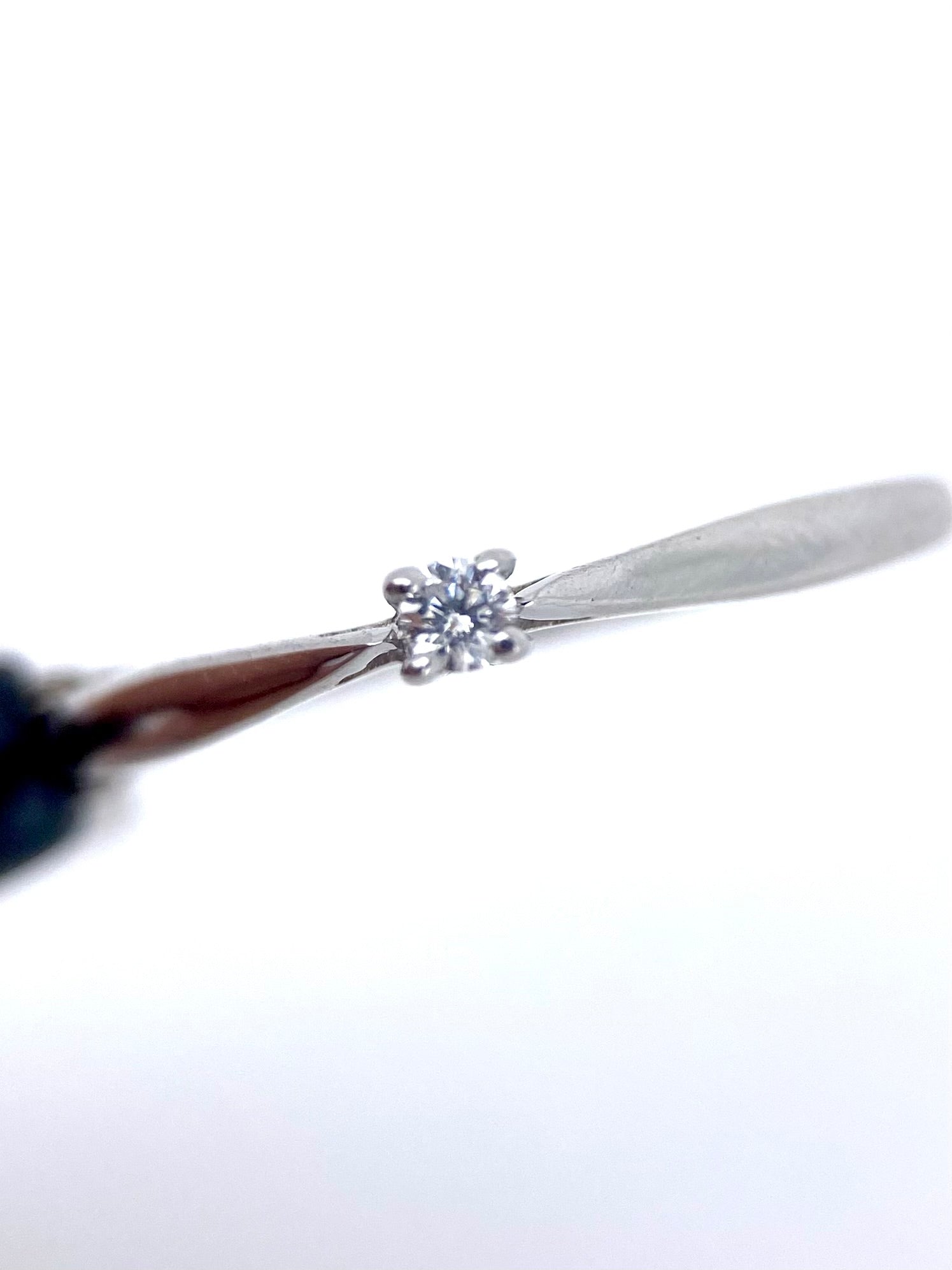 Oro Blanco 14k Redondo 0.05ct de Diamante Natural                                                  Anillo Compromiso OF2336