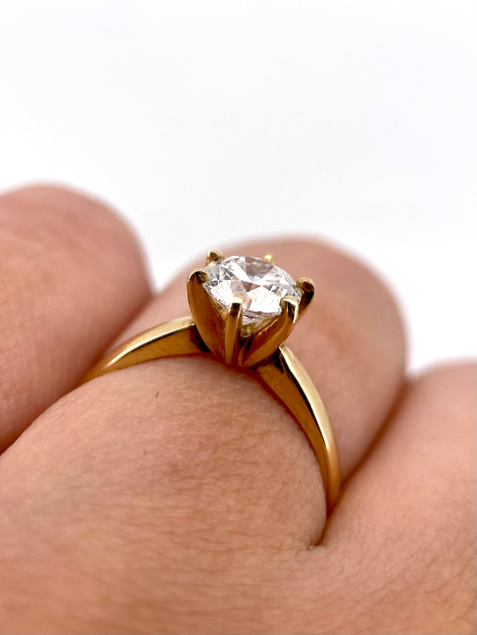 Diamante Laboratorio IGI Redondo 1.00ct Oro 14k Amarillo Anillo de Compromiso