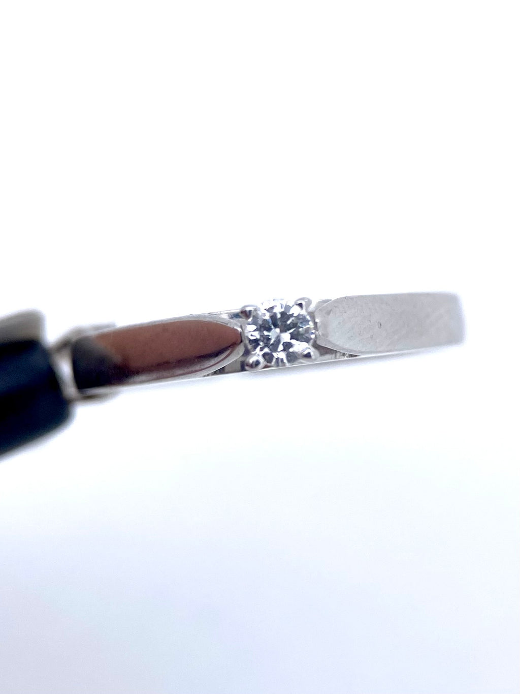 Oro Blanco 14k Redondo 0.09ct de Diamante Natural                                                  Anillo Compromiso OF2334