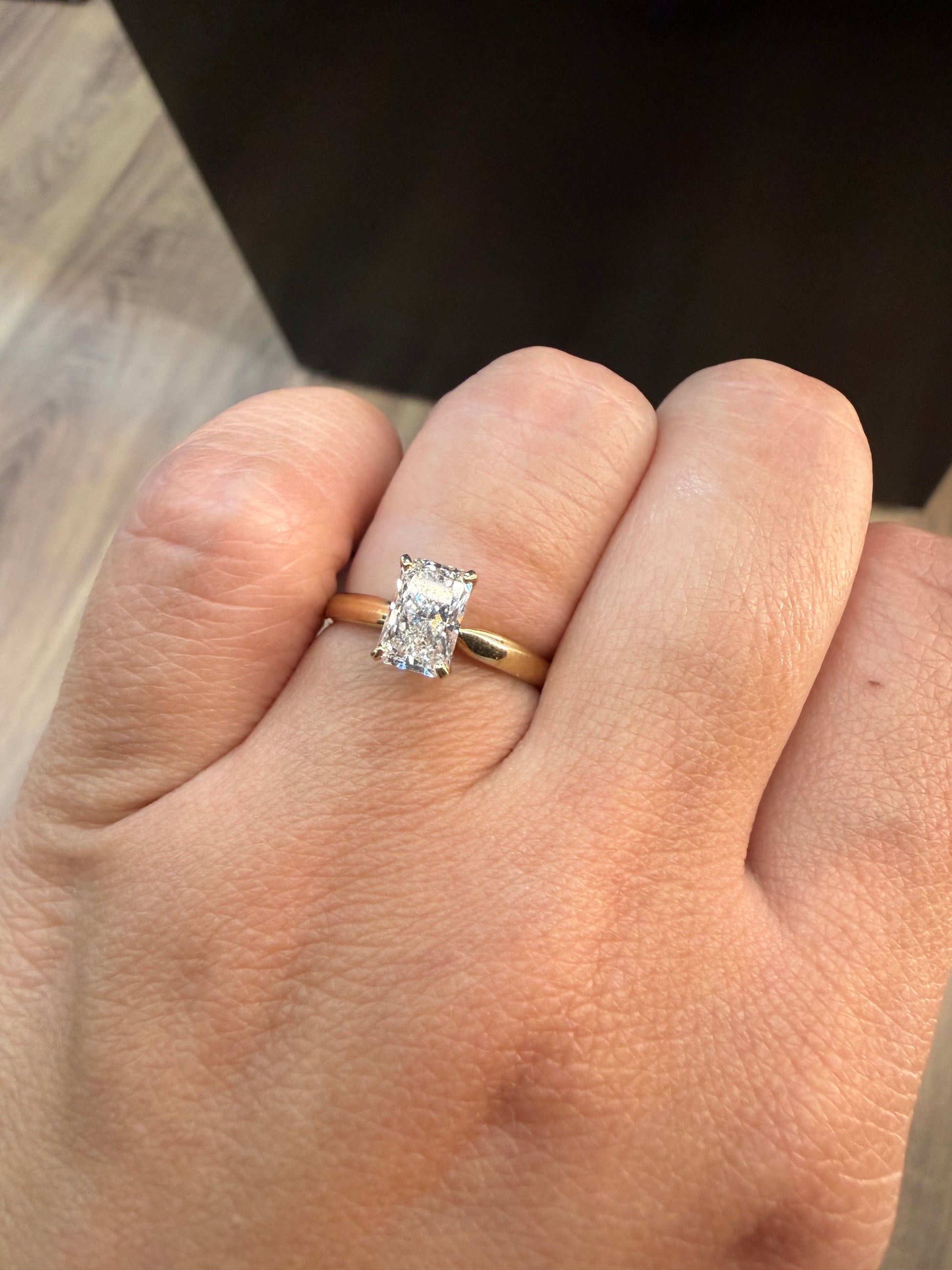 Diamante Laboratorio IGI Radiant 1.00ct Oro 14k Amarillo