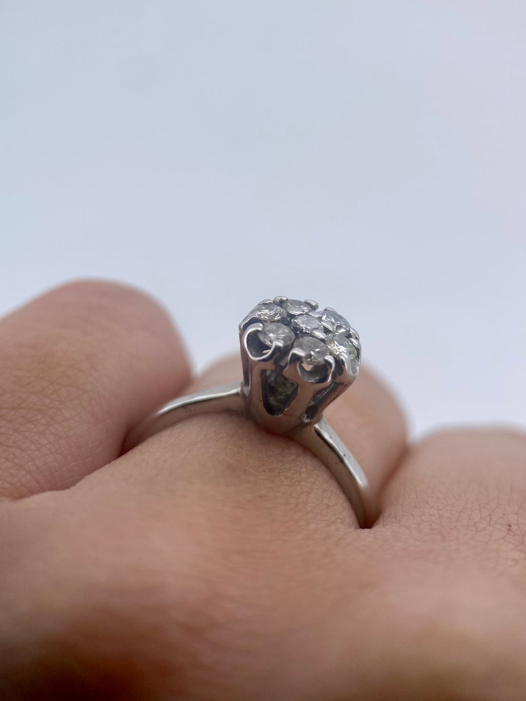 Oro Blanco 14k Redondo 0.35ct de Diamante Natural.                                                  Anillo Compromiso OF1620