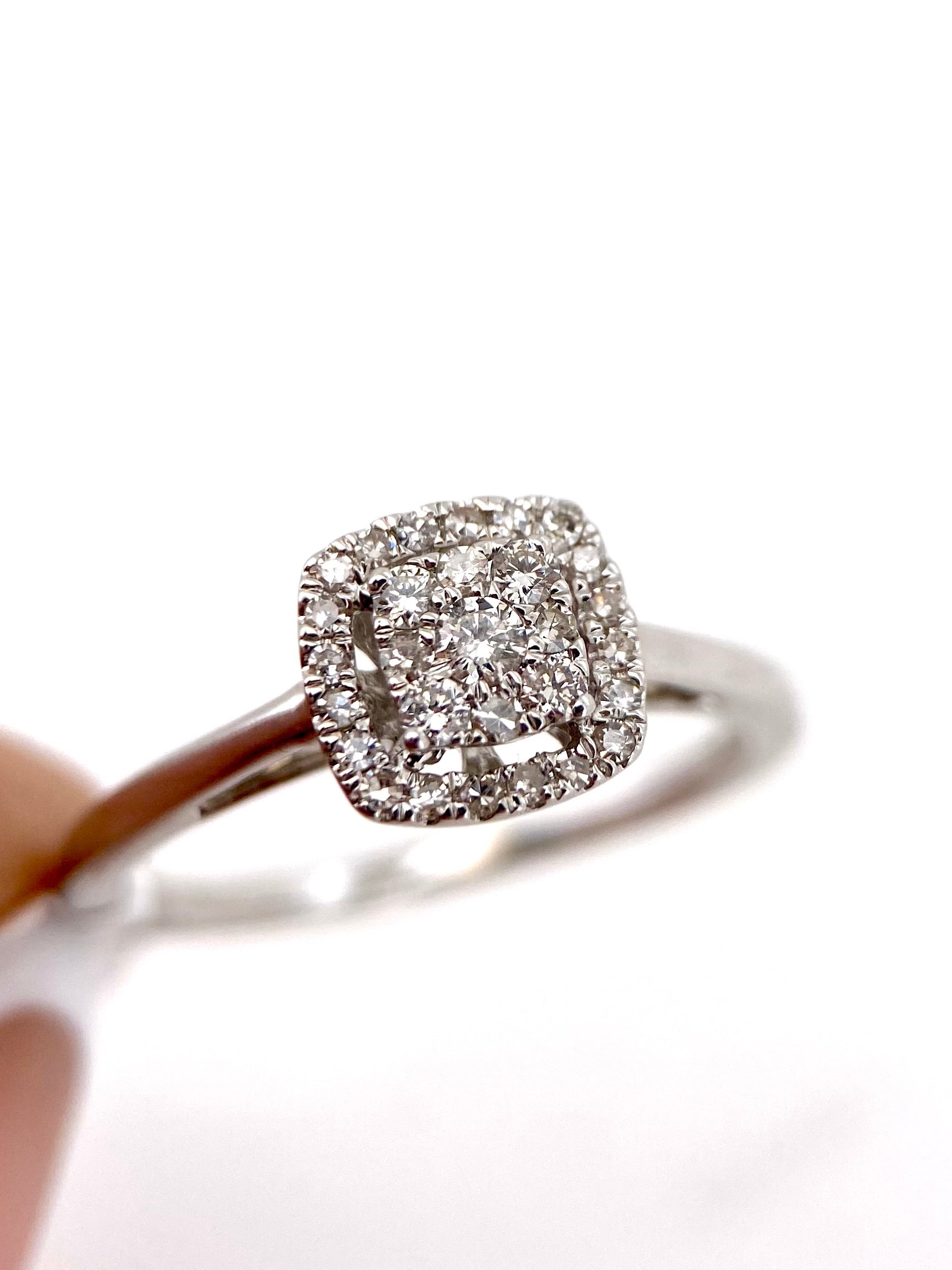 Oro Blanco 14k Princes 0.30ct de Diamantes Naturales                            Anillo Compromiso OF2293