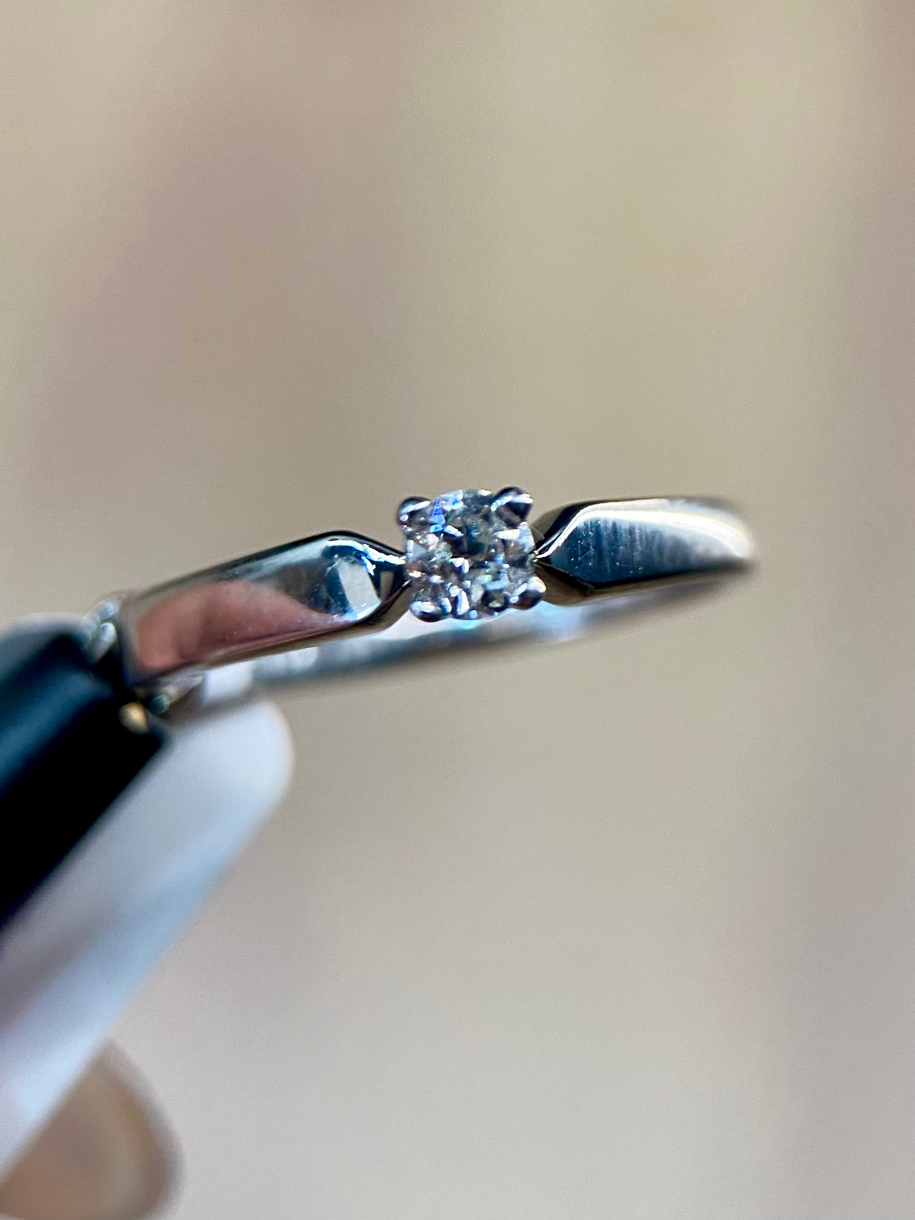 Oro Blanco 14k Redondo 0.24ct de Diamante Natural                                                  Anillo Compromiso OF1341