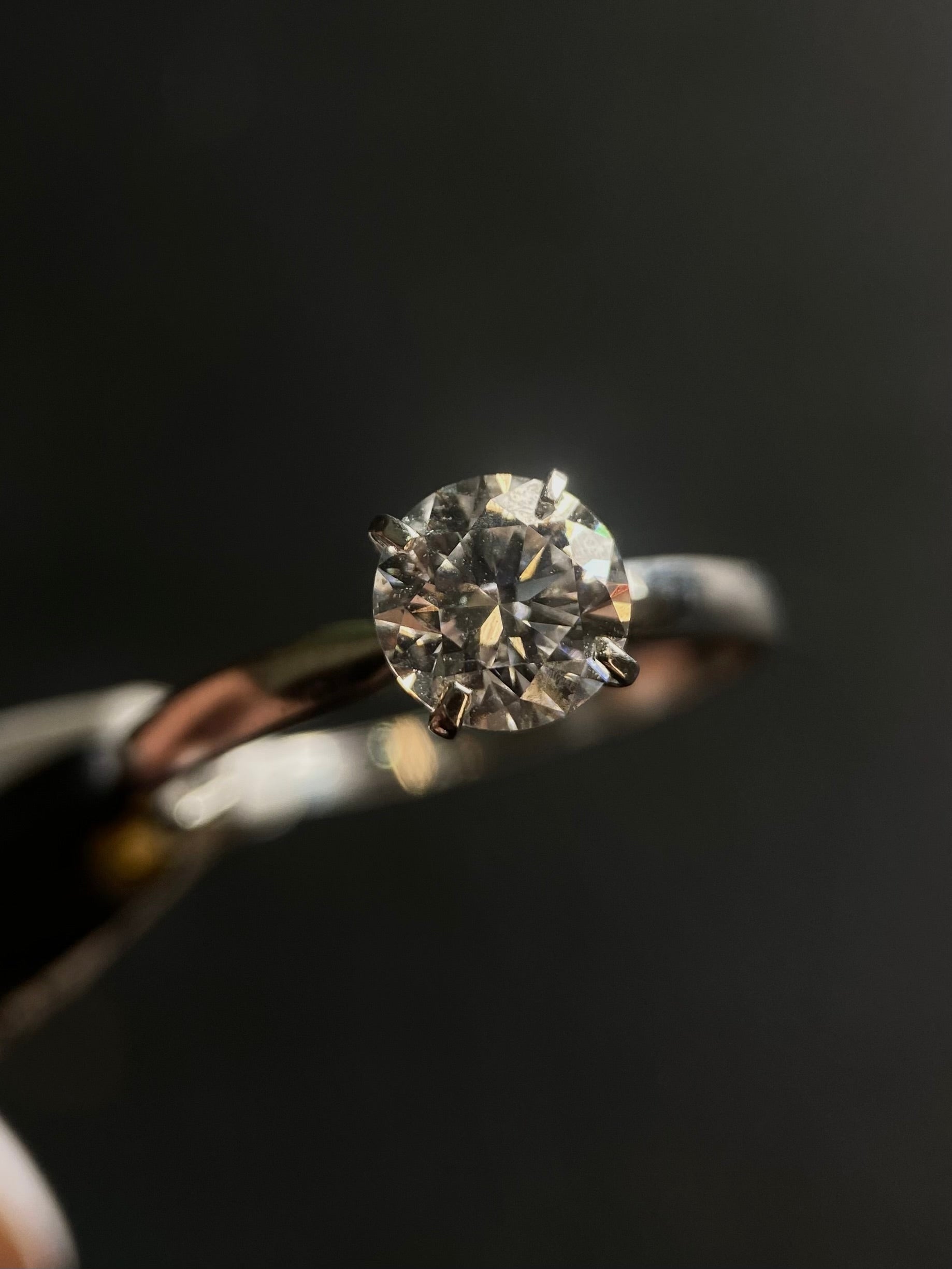 Diamante Laboratorio IGI Redondo 1.00ct Oro 14k Blanco-Anillo de Compromiso