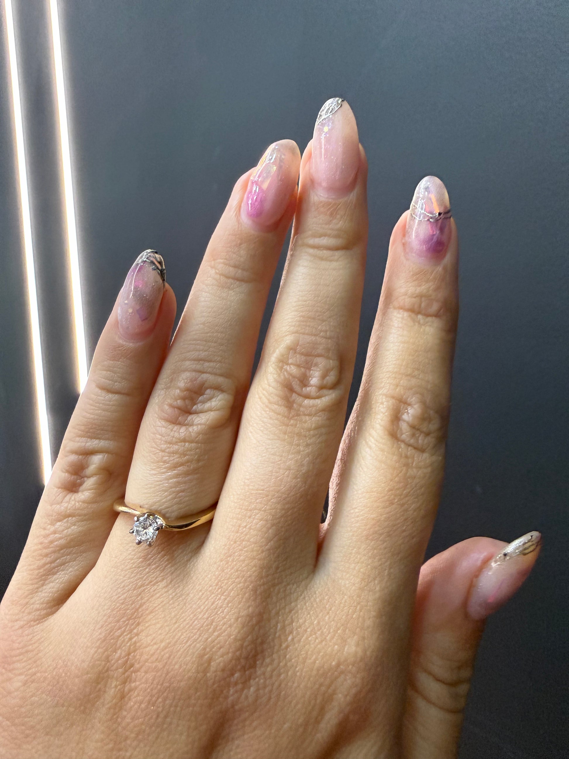 Oro Amarillo 14k Redondo 0.23ct de Diamante Natural                              Anillo Compromiso OF1778