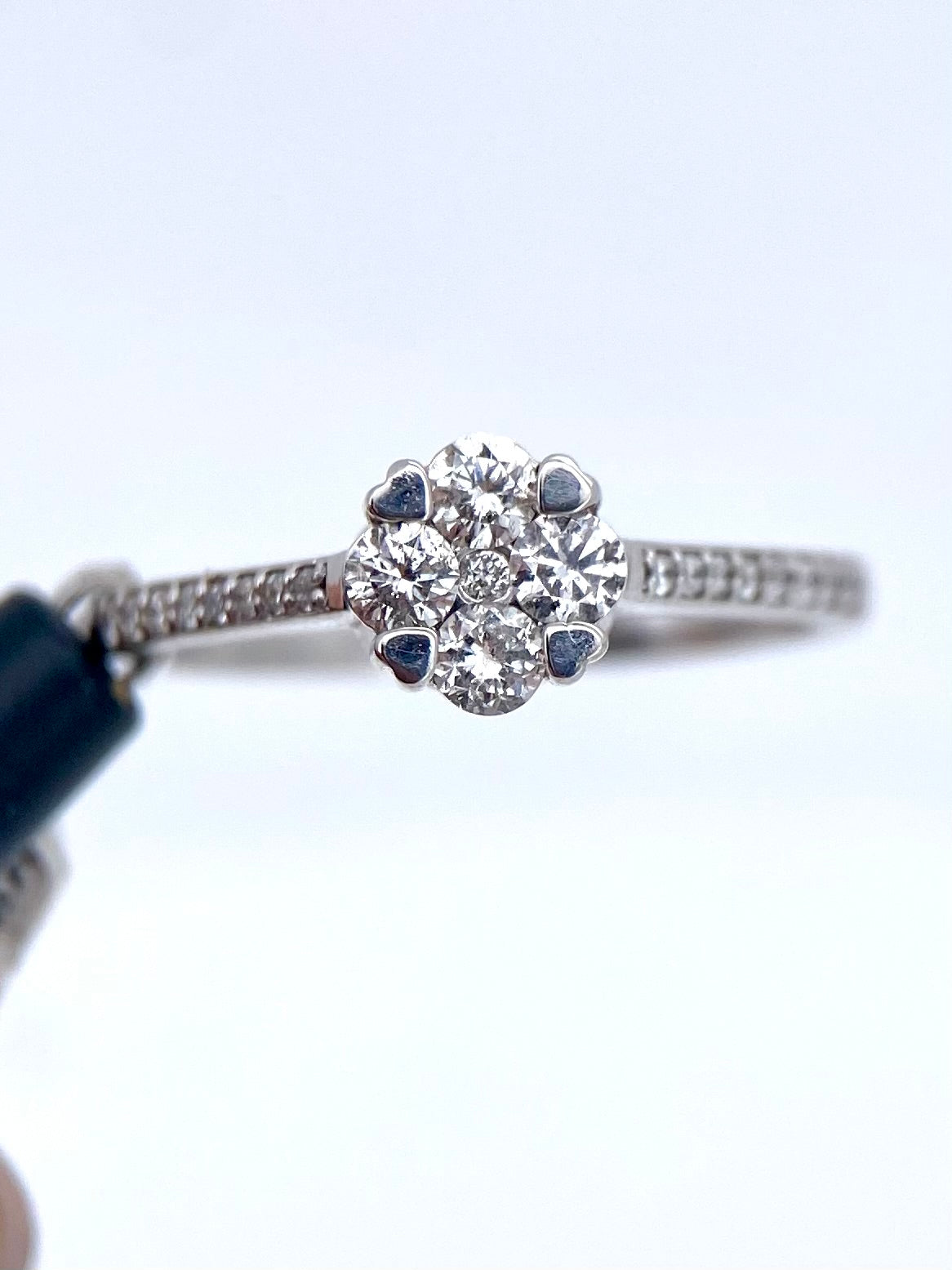 Oro Blanco 14k Redondo 0.41ct de Diamante                                                   Anillo Compromiso OF1870