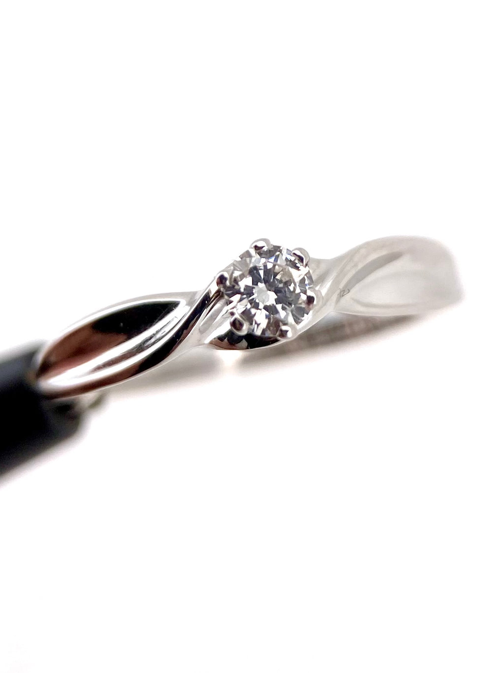 Oro Blanco 14k Redondo 0.18ct de Diamantes Naturales                            Anillo Compromiso OF2306