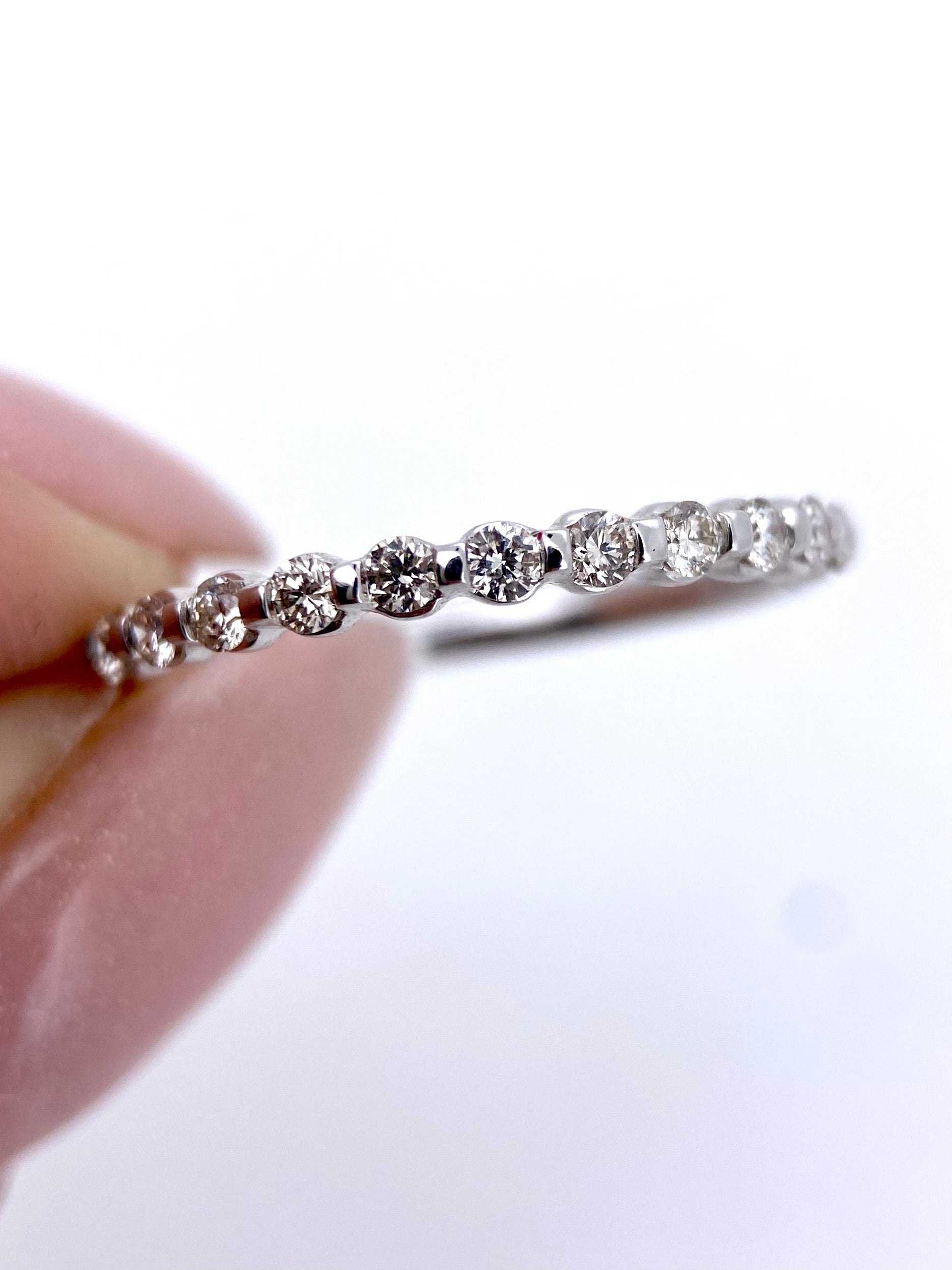 Churumbela Diamantes 0.35ct Oro 14k Blanco.            OF2365