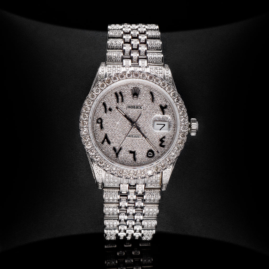ROLEX DATEJUST 36mm; Caratula con números Arábigos, con Diamantes Naturales