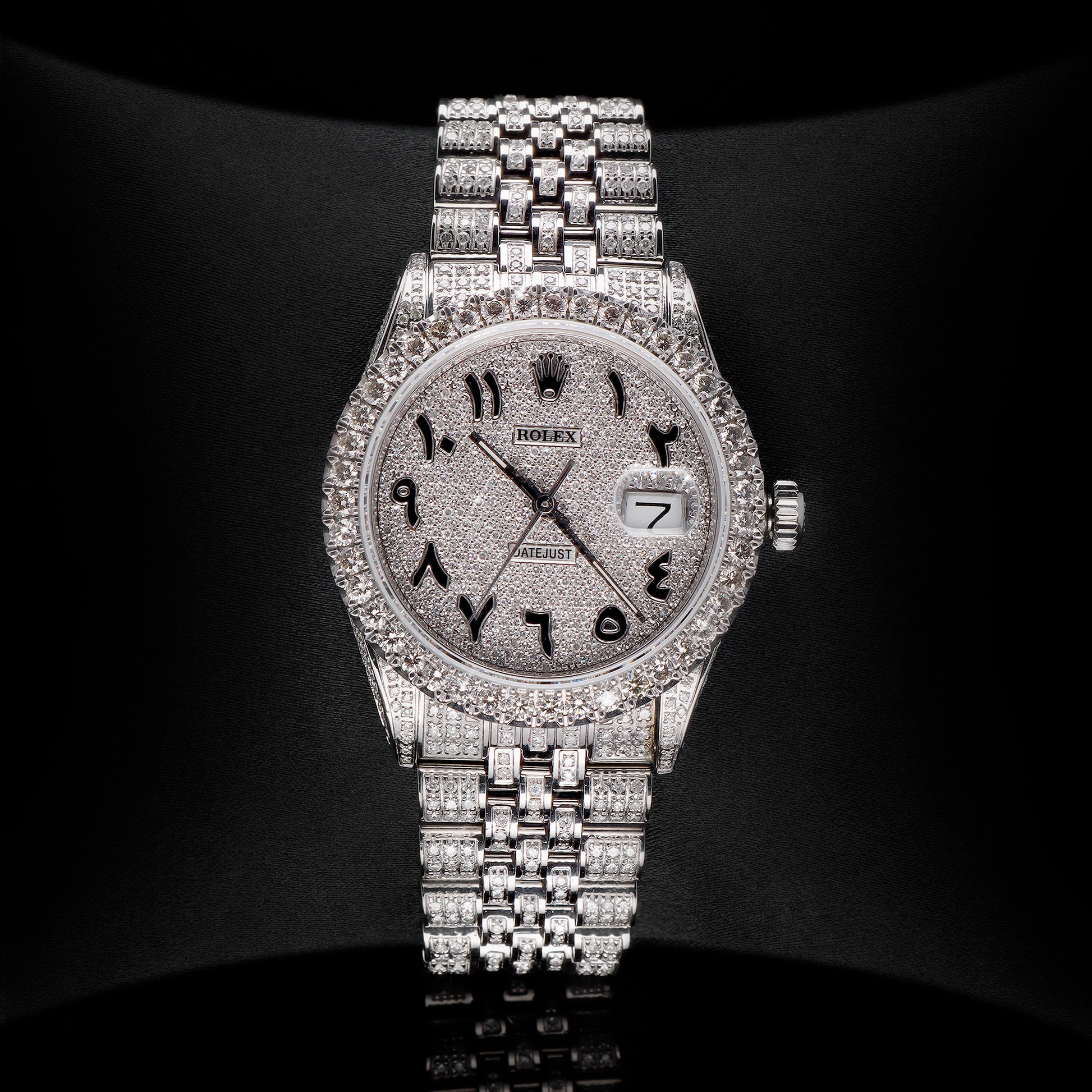 ROLEX DATEJUST 36mm; Caratula con números Arábigos, con Diamantes Naturales