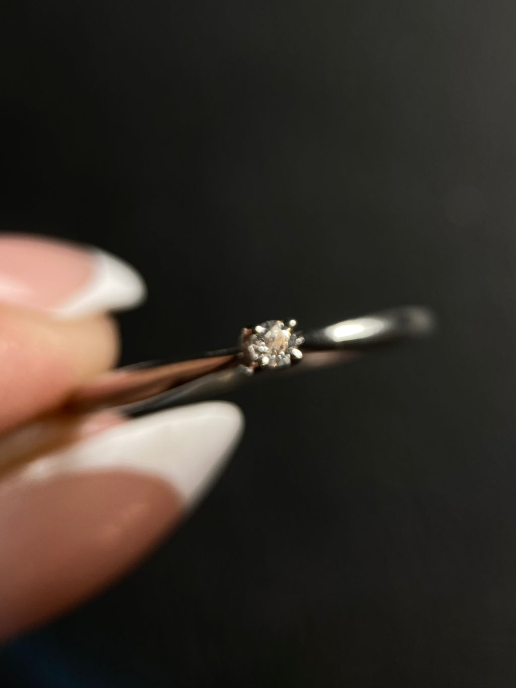 Oro Blanco 14k Redondo 0.05ct de Diamante Natural                                                  Anillo Compromiso OF2336