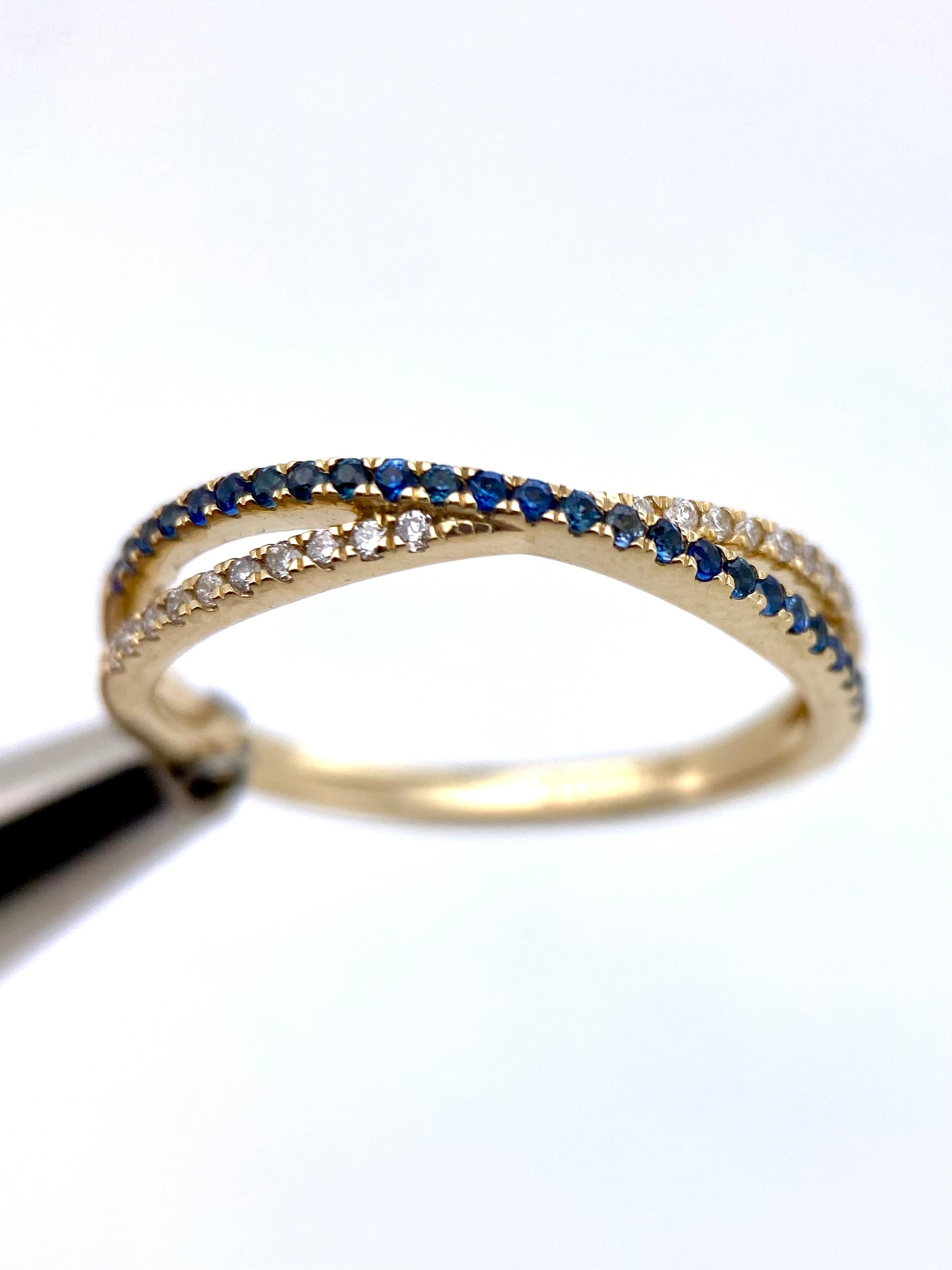 Churumbela Zafiros y Diamantes 0.71ct Oro 14k Blanco.            OF2372