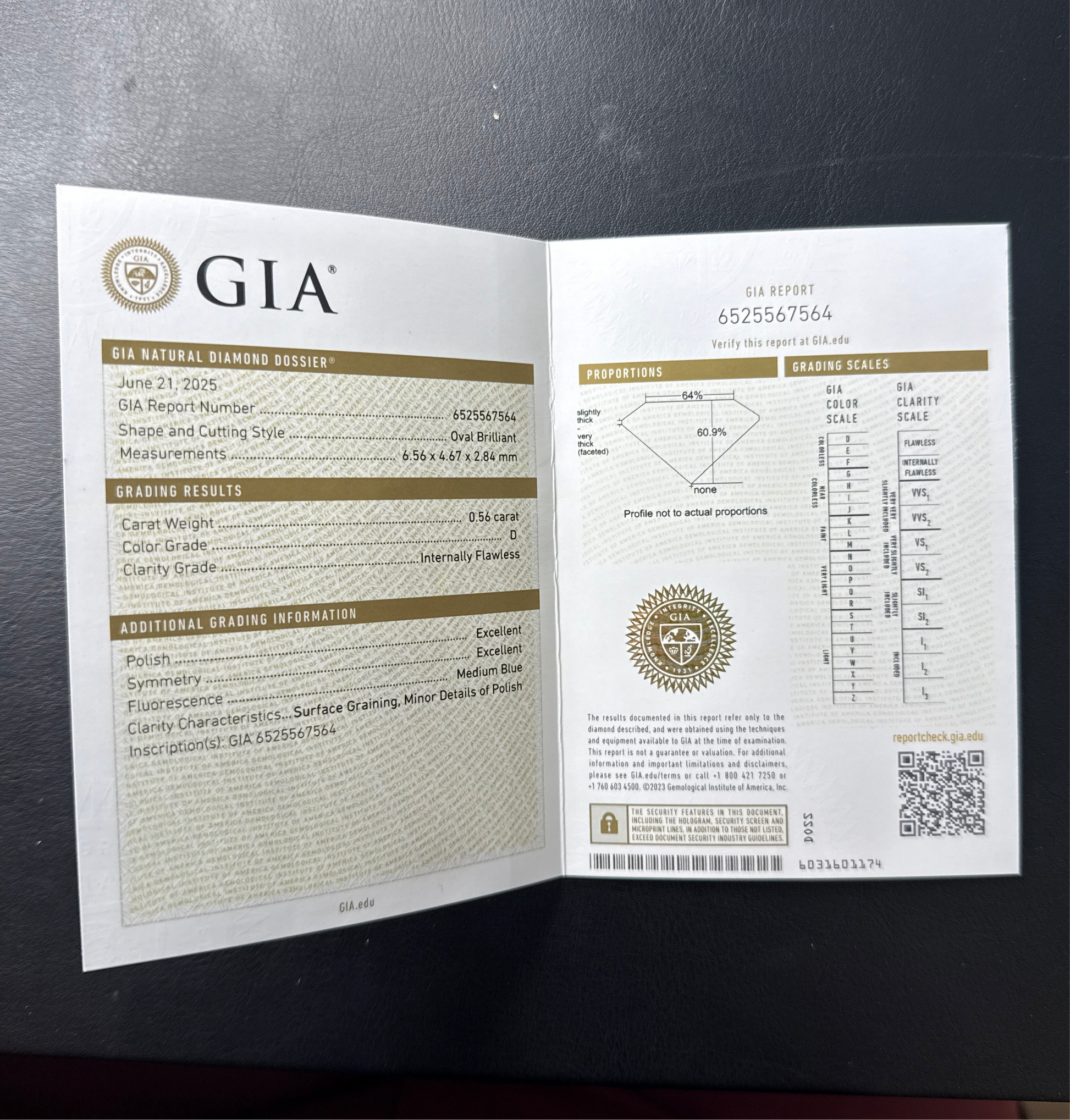 Oval 0.56ct Diamante GIA