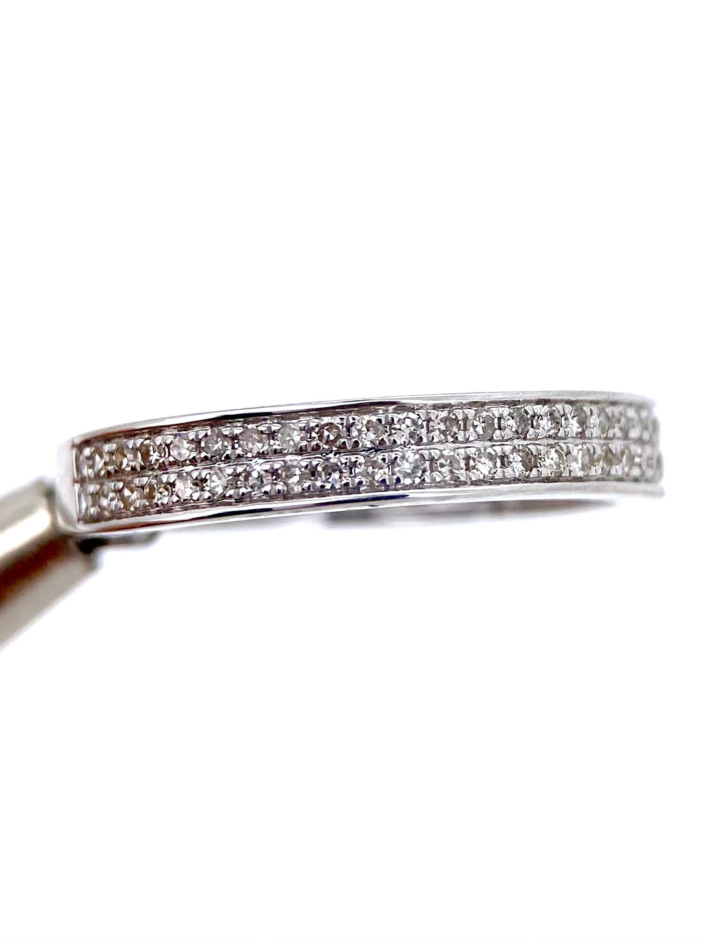 Churumbela 2 líneas 0.35ct Oro 14k Blanco.            OF2364
