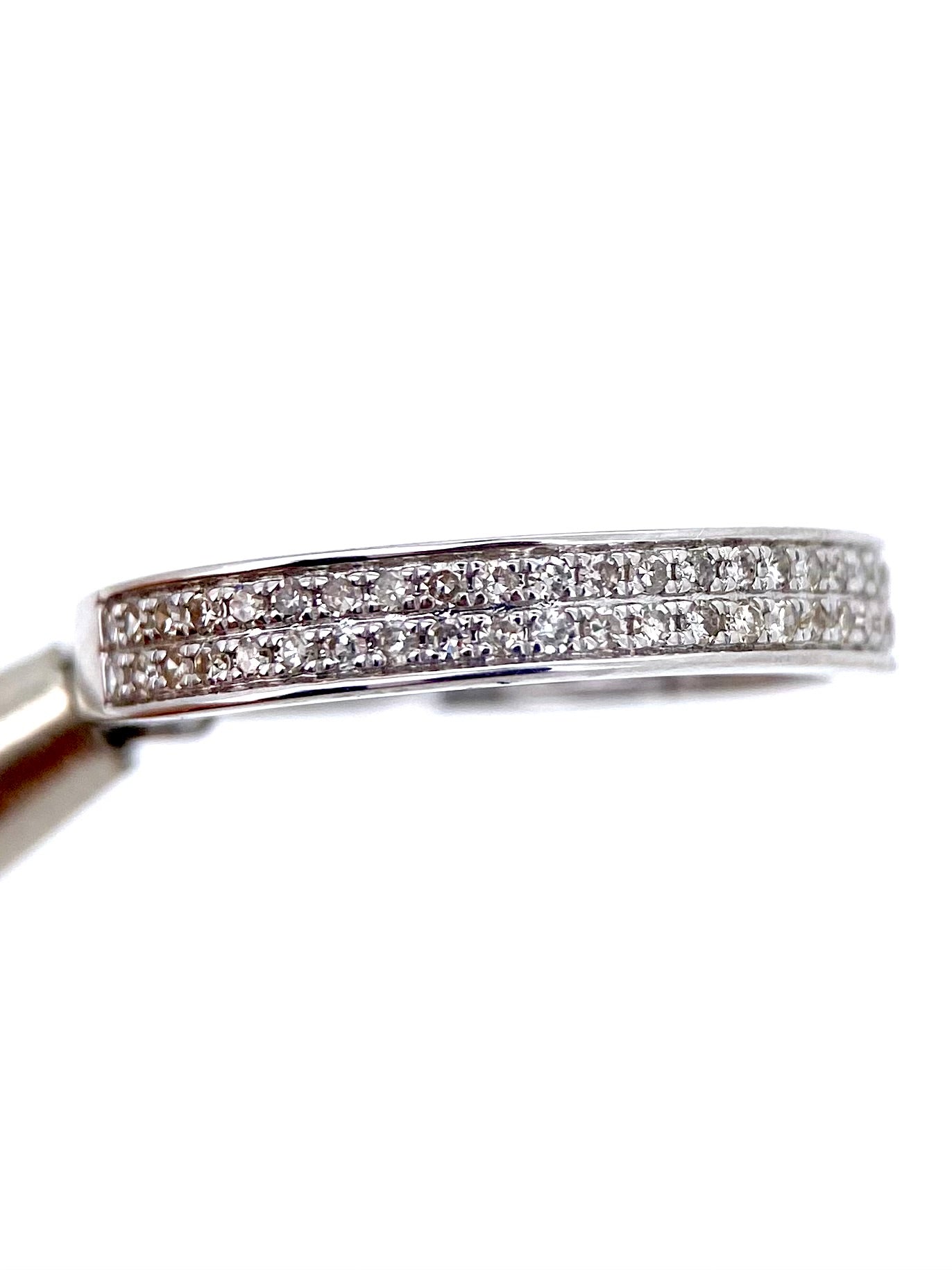 Churumbela 2 líneas 0.35ct Oro 14k Blanco.            OF2364
