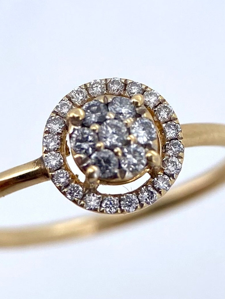 Oro Amarillo 14k Redondo 0.31ct de Diamantes Naturales                            Anillo Compromiso OF1854