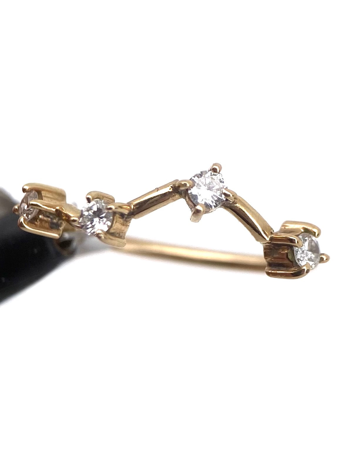 Churumbela con Diamantes Naturales Redondos 0.20ct Oro 14k Amarillo.            OF1478