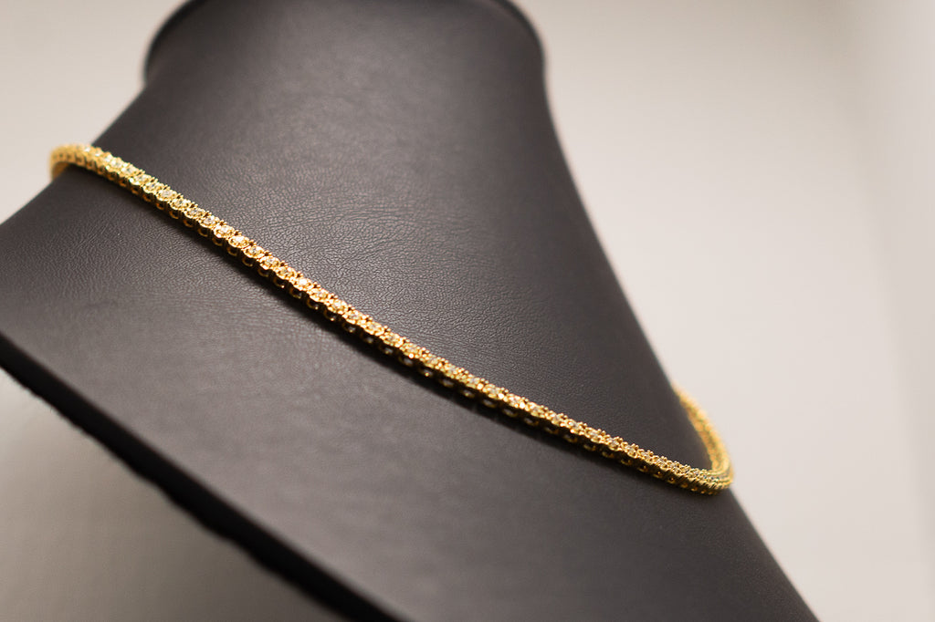Cadena con Diamantes 4.95 ct Oro 14k Amarillo