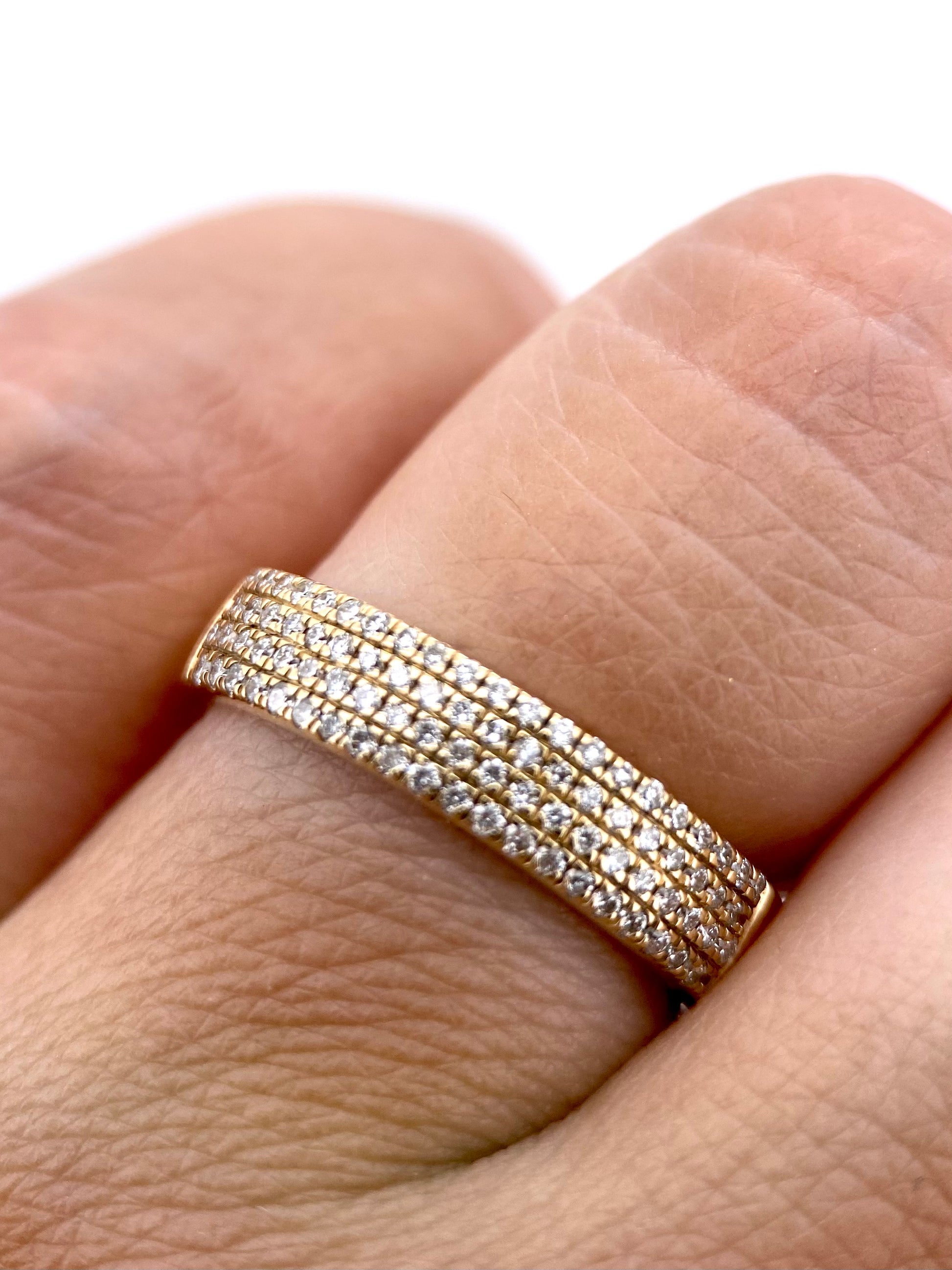 Churumbela 4 líneas 0.35ct Oro 14k Amarillo.            OF2344
