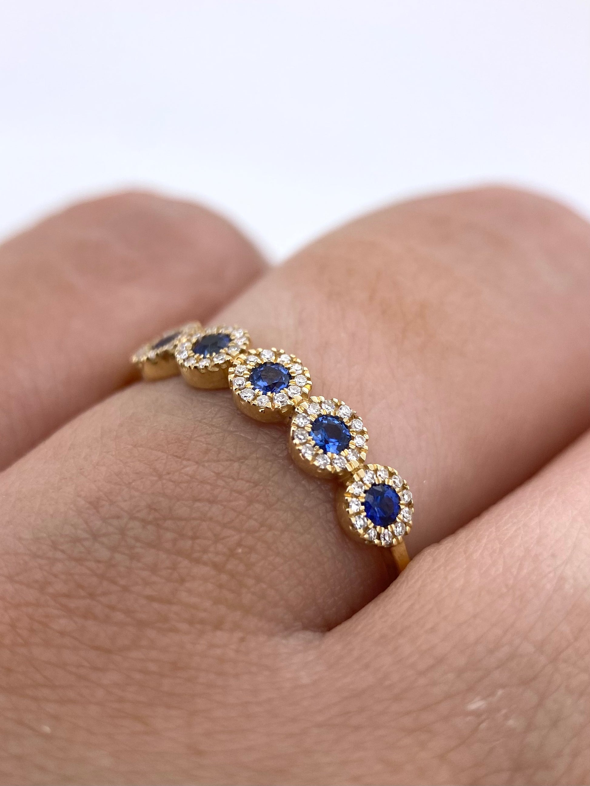 Churumbela Zafiros y Diamantes 0.70ct Oro 14k Blanco.            OF2371