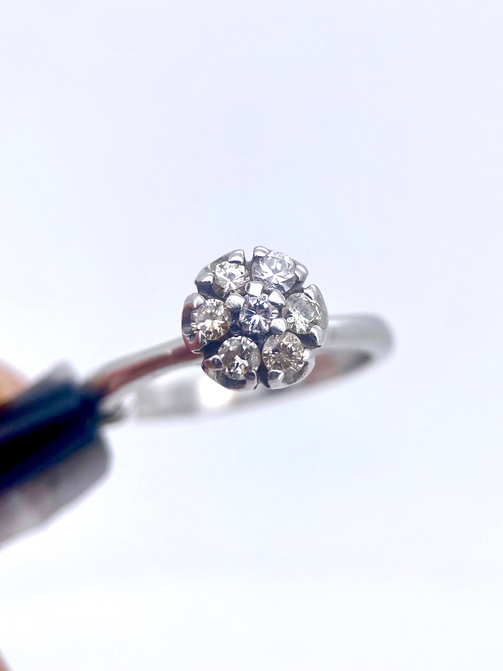 Oro Blanco 14k Redondo 0.35ct de Diamante Natural.                                                  Anillo Compromiso OF1620