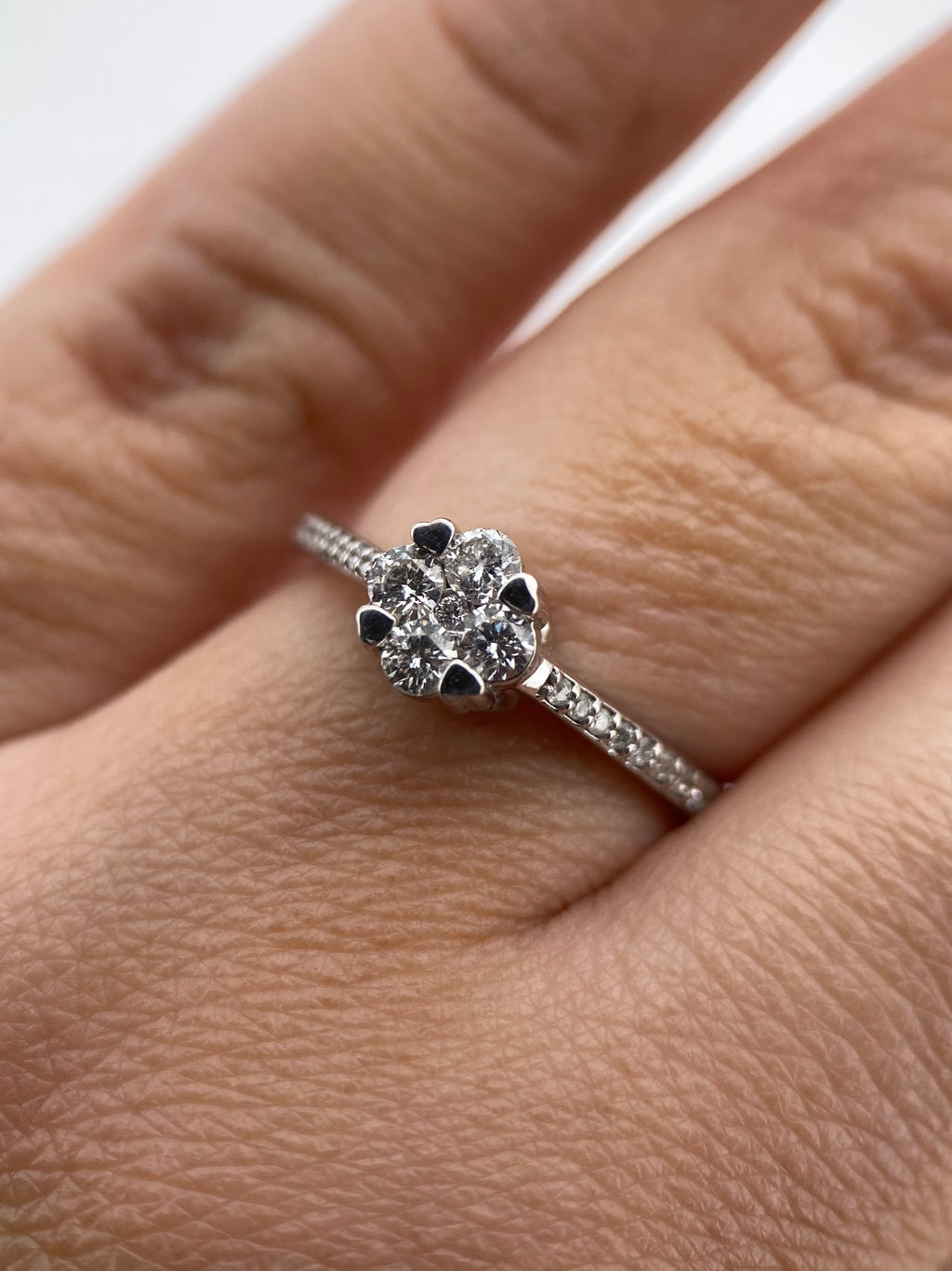 Oro Blanco 14k Redondo 0.41ct de Diamante                                                   Anillo Compromiso OF1870